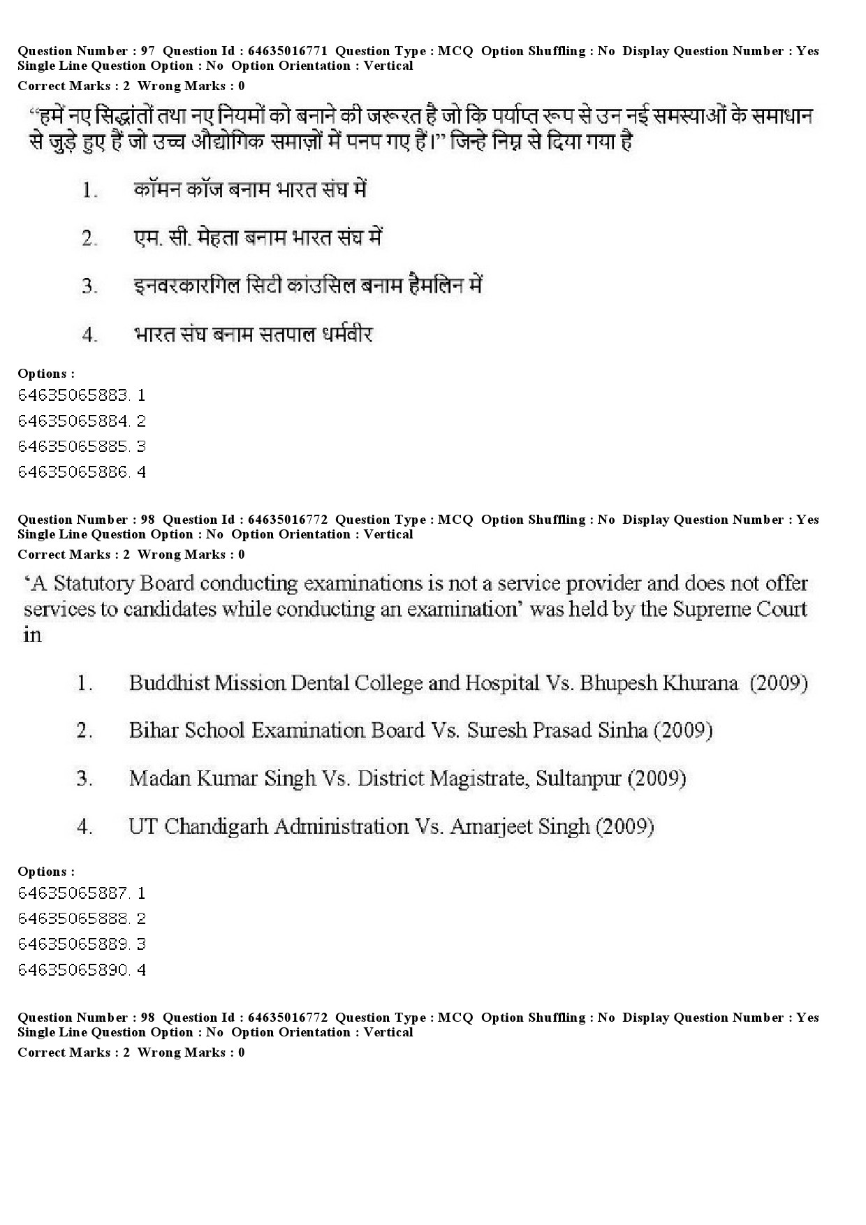 UGC NET Law Question Paper June 2019 94