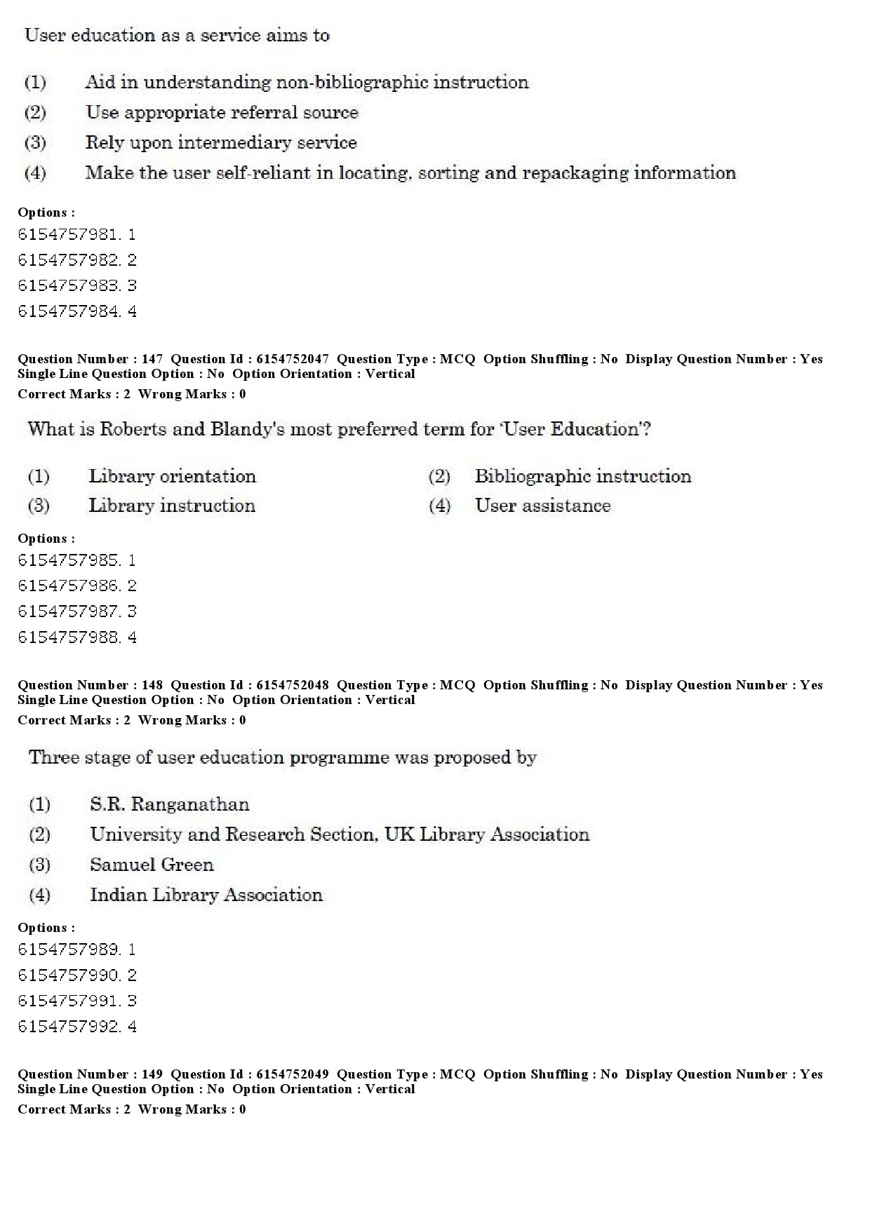 UGC NET Library and Information Science Question Paper December 2019 127