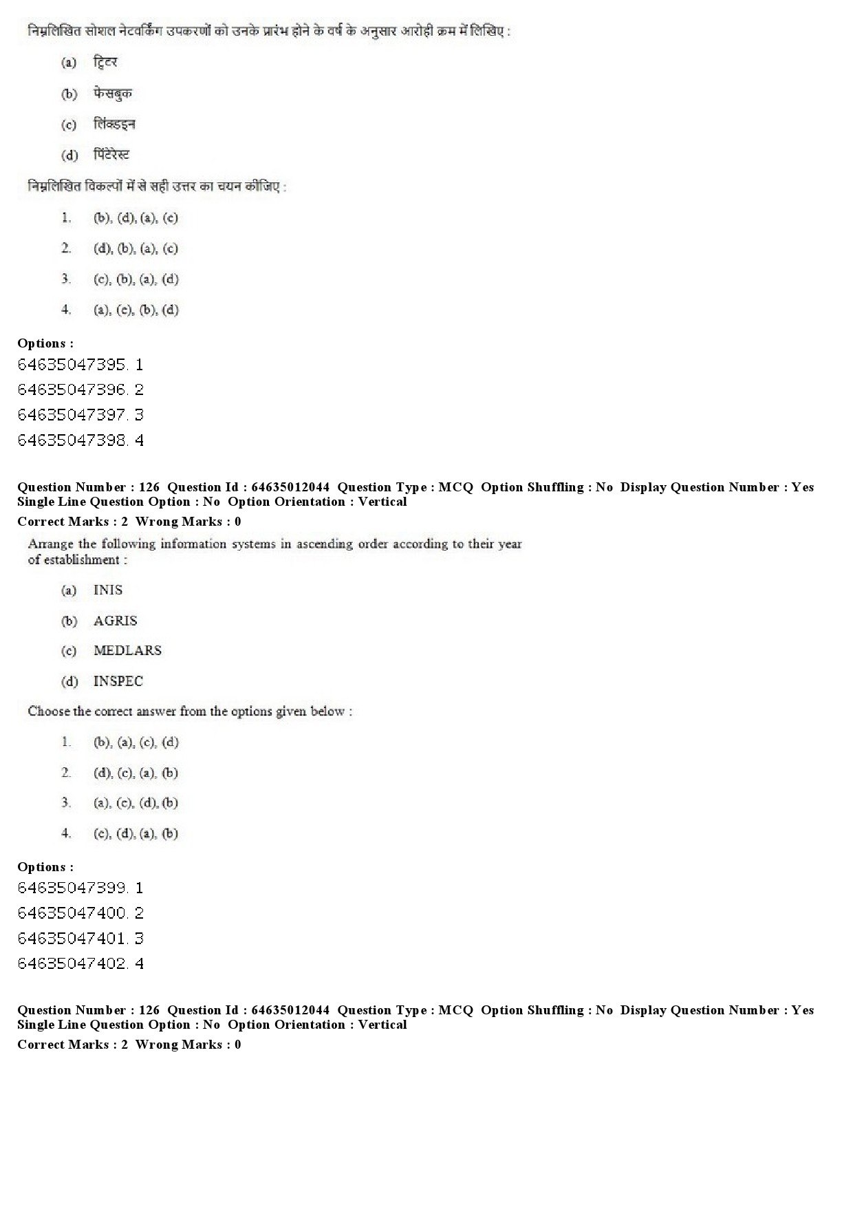 UGC NET Library and Information Science Question Paper June 2019 94