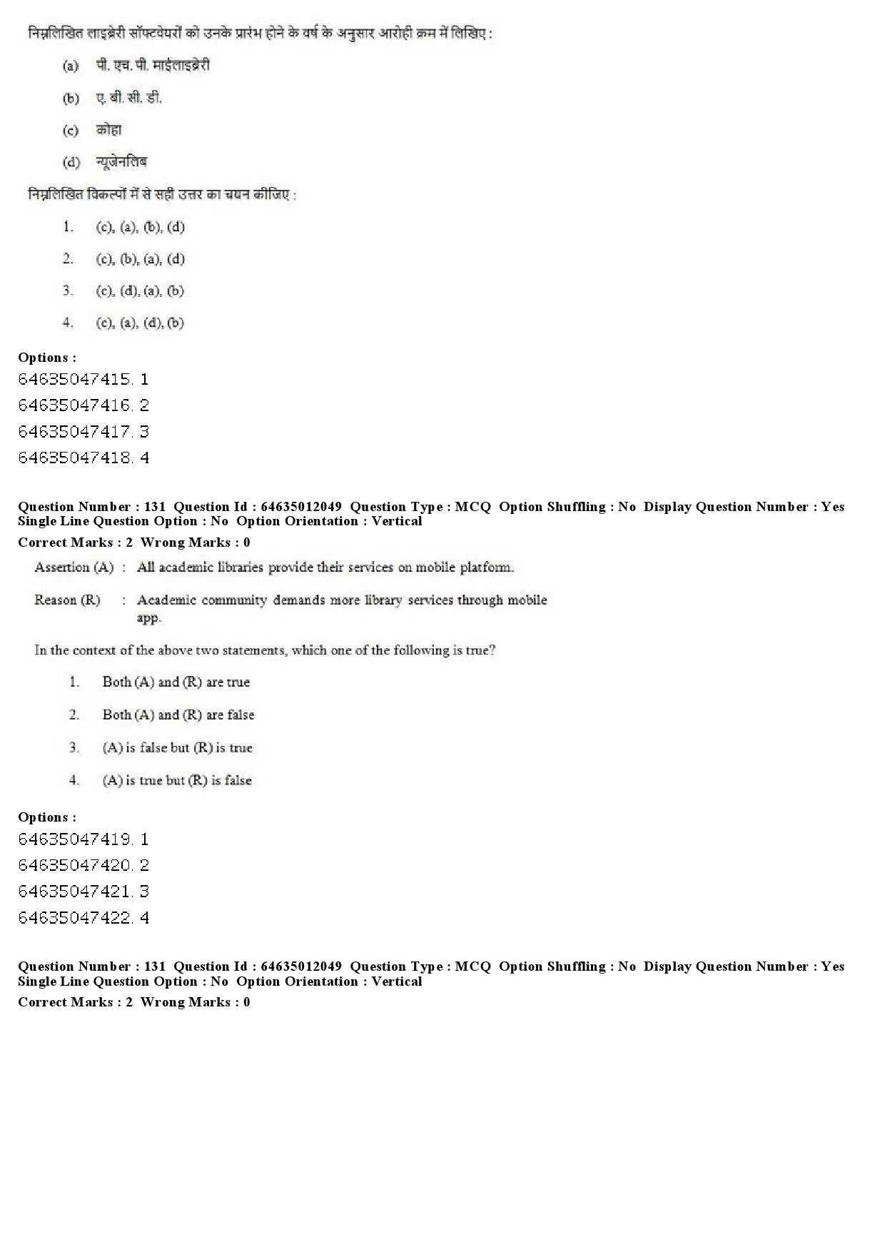 UGC NET Library and Information Science Question Paper June 2019 99