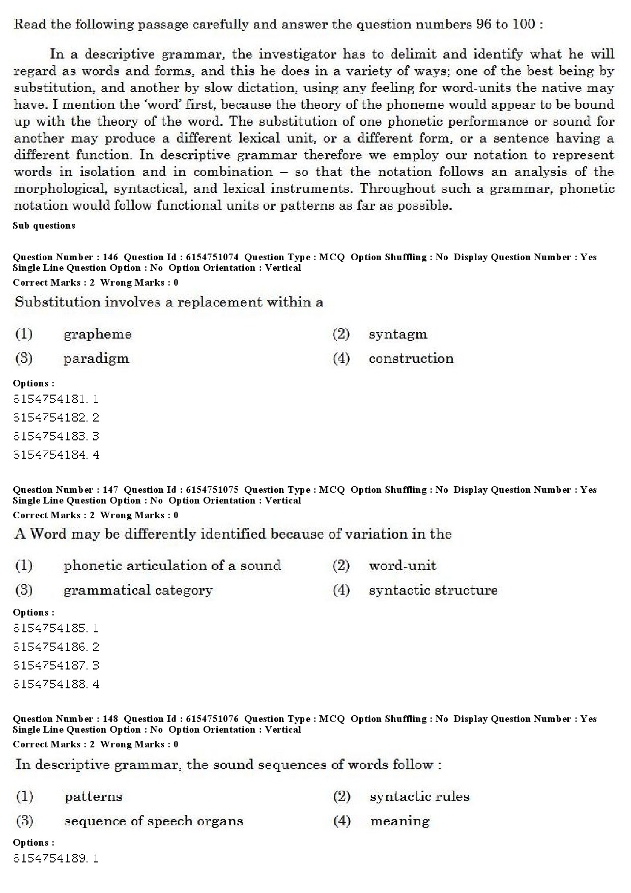 UGC NET Linguistics Question Paper December 2019 136