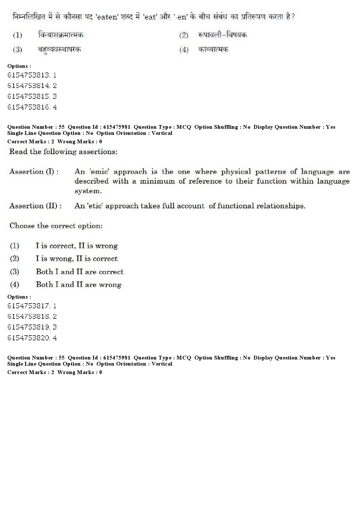 UGC NET Linguistics Question Paper December 2019 46