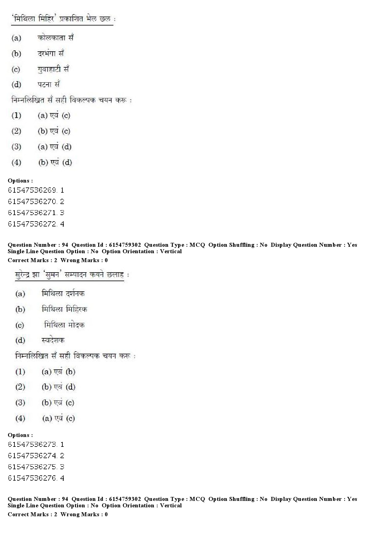 UGC NET Maithili Question Paper December 2019 80