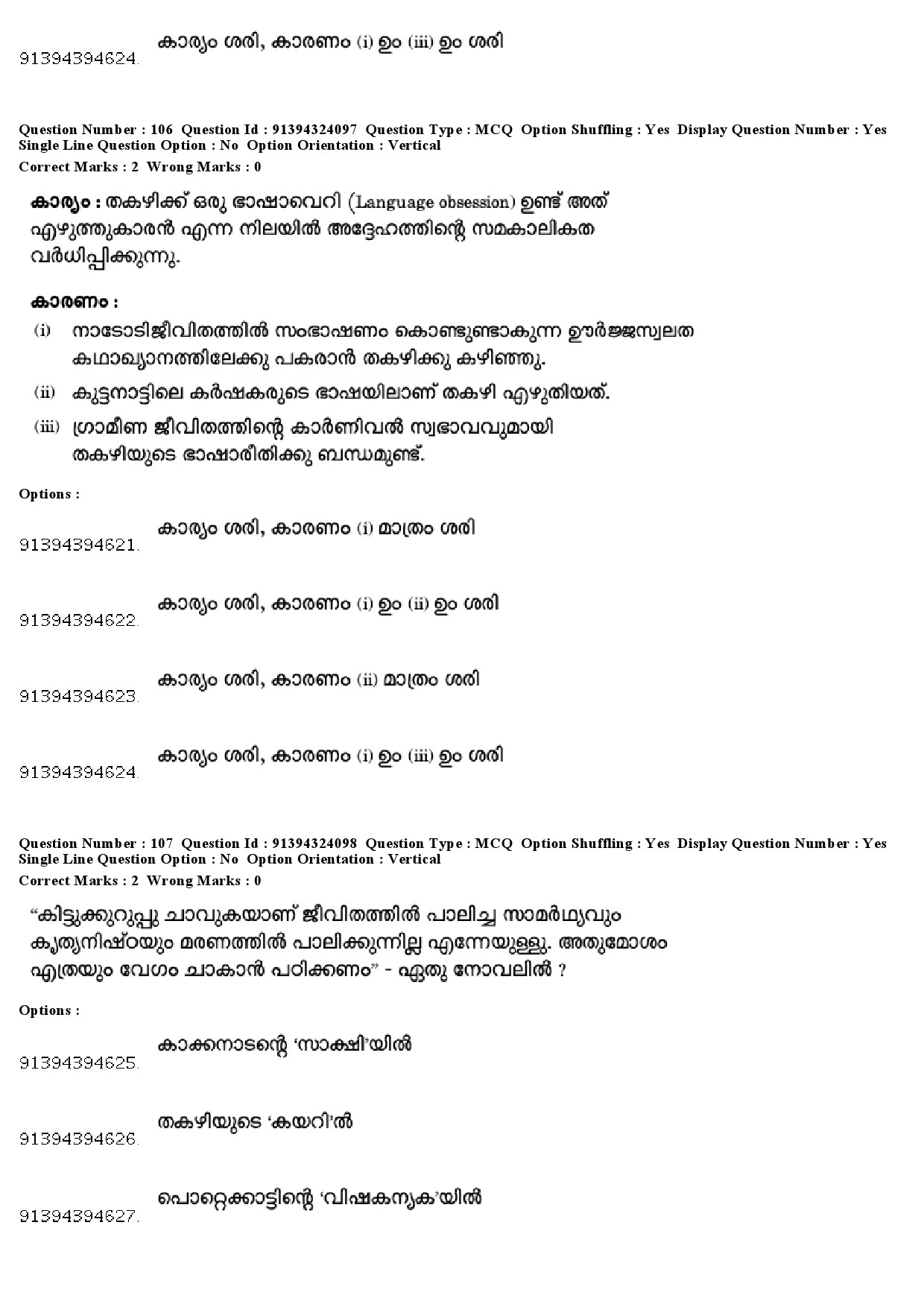 UGC NET Malayalam Question Paper December 2018 103