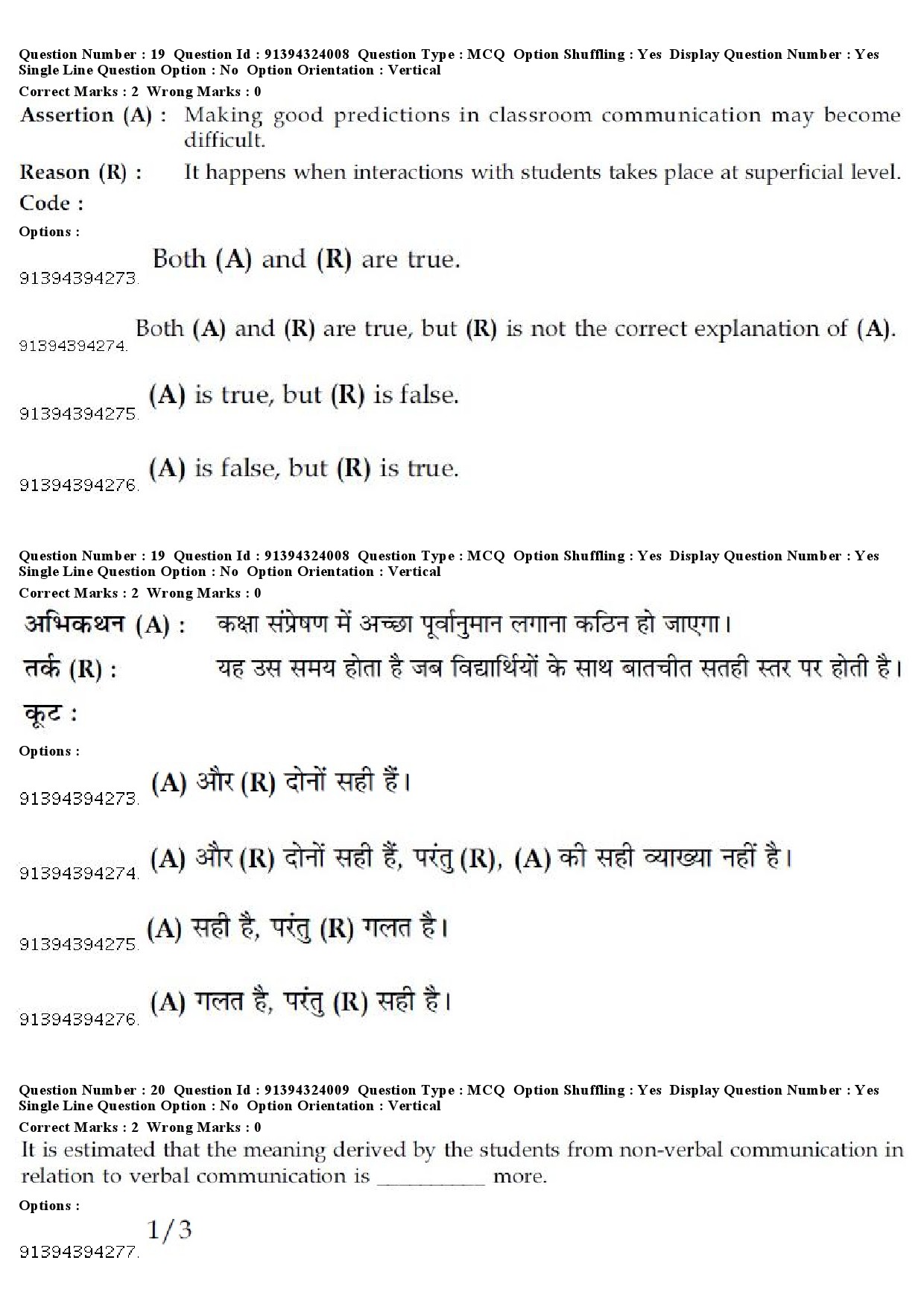 UGC NET Malayalam Question Paper December 2018 19