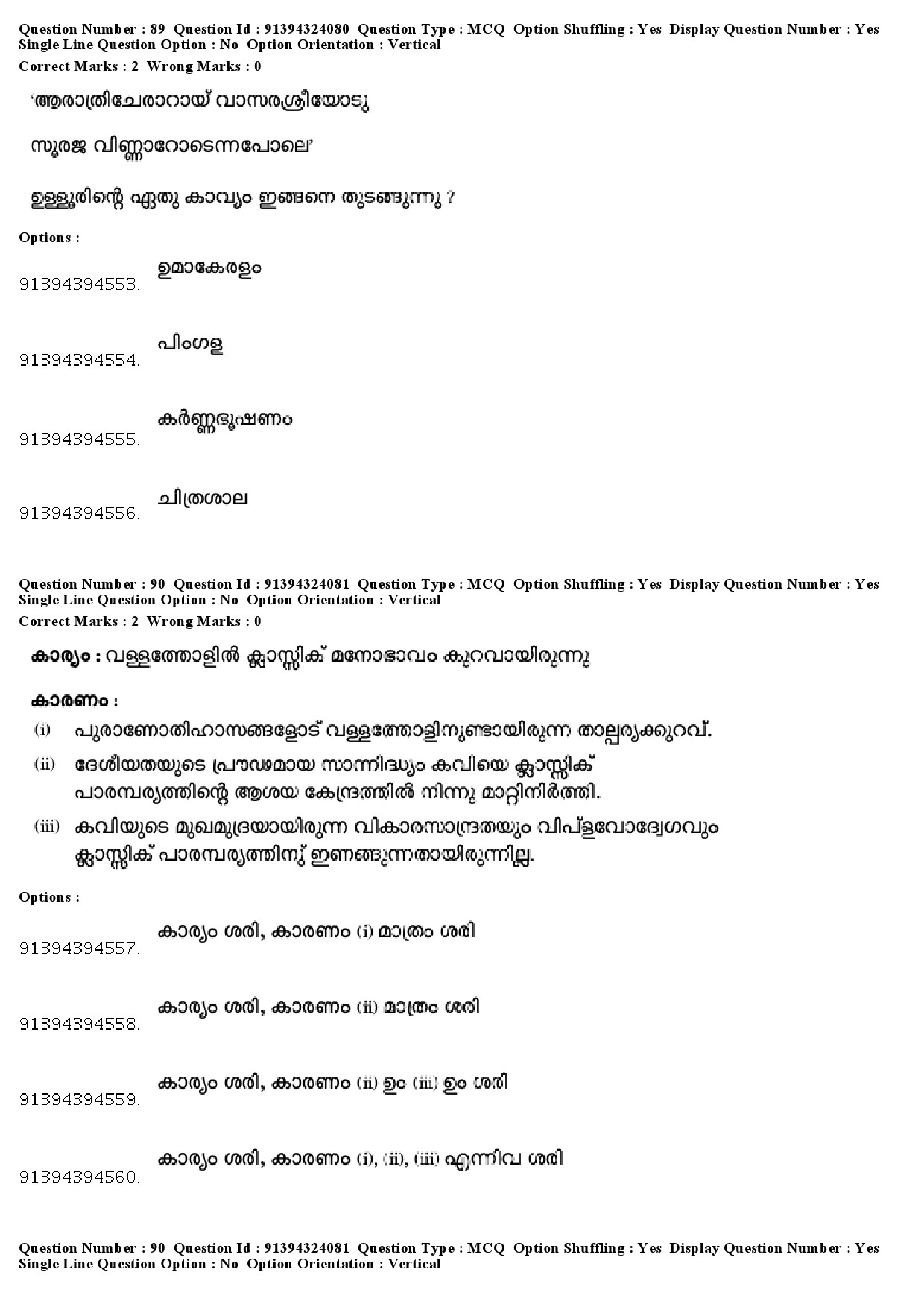 UGC NET Malayalam Question Paper December 2018 85