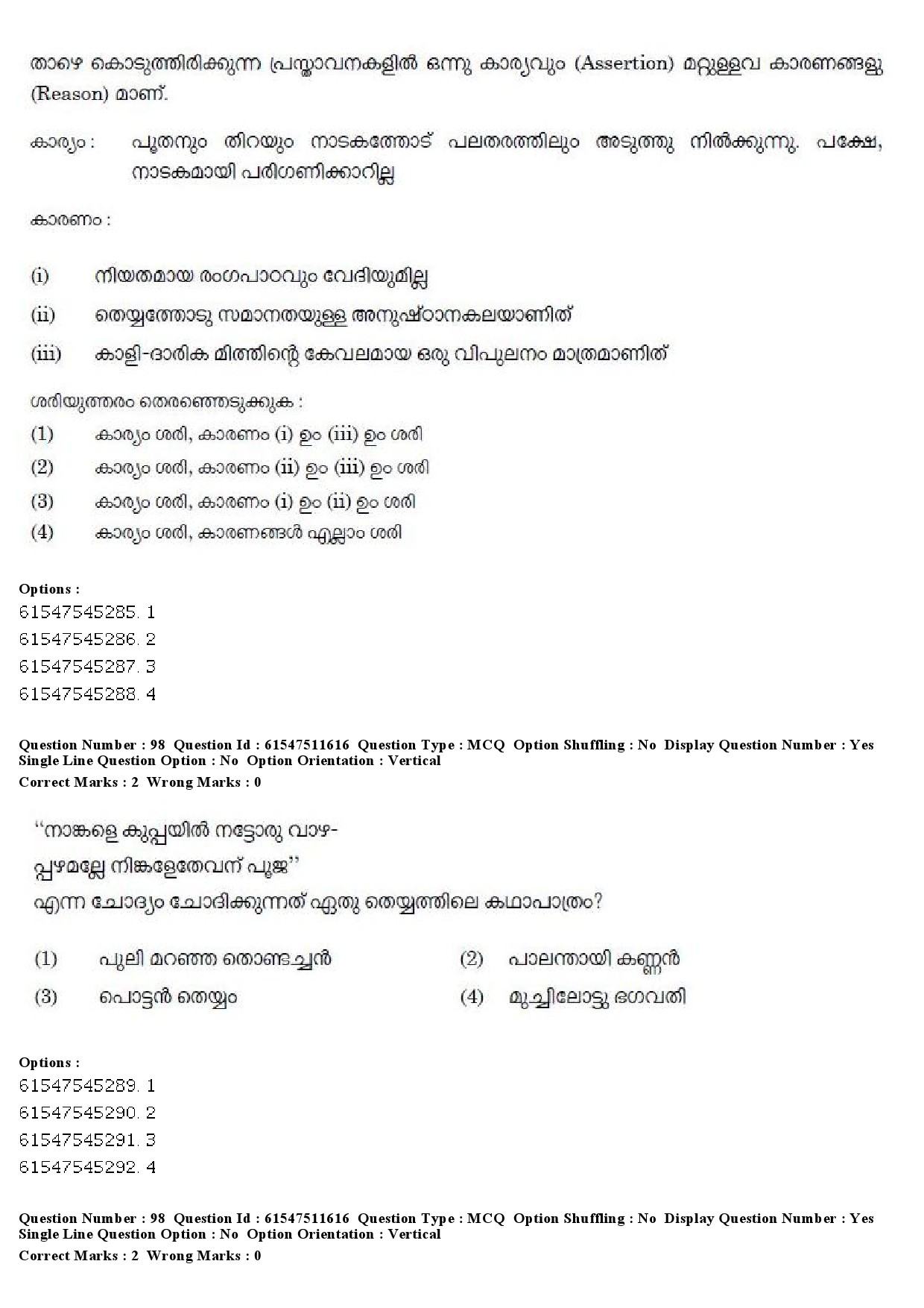 UGC NET Malayalam Question Paper December 2019 114