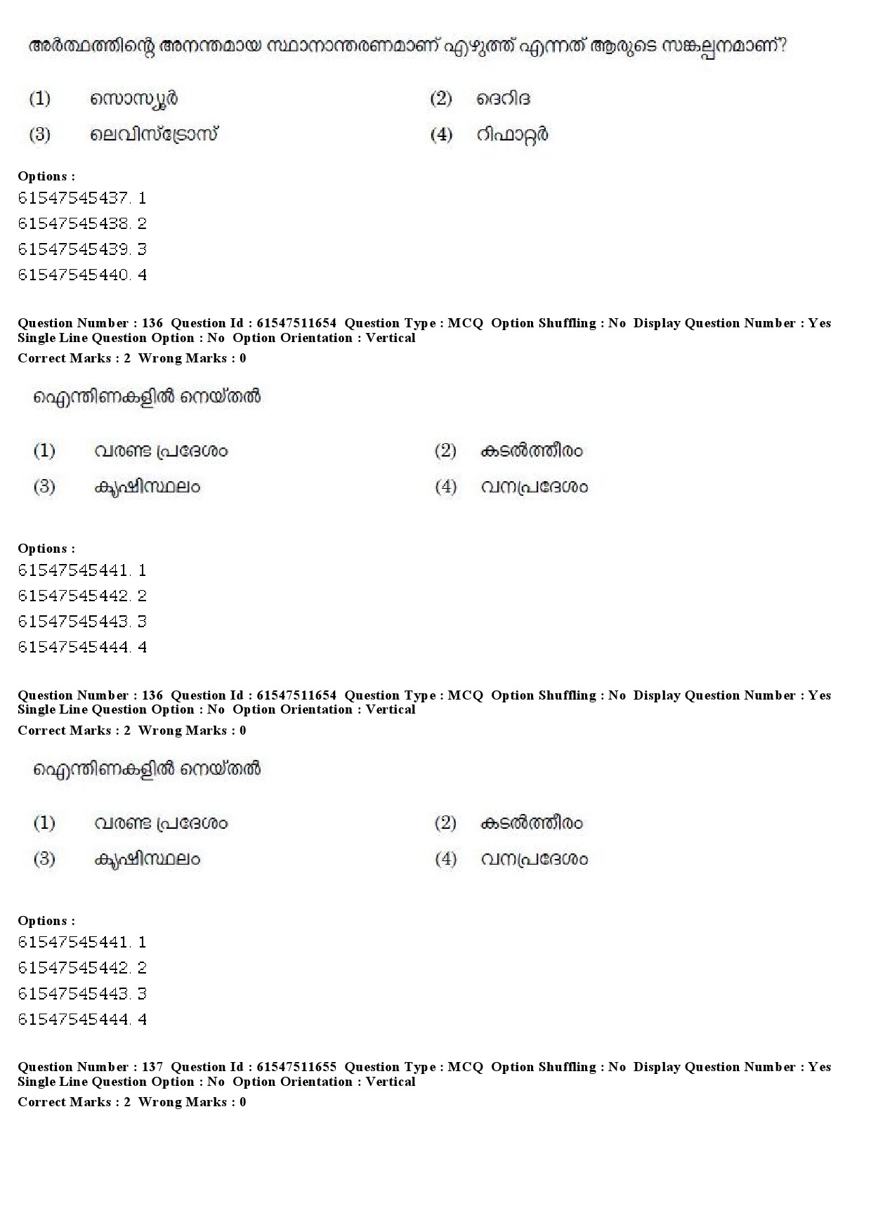 UGC NET Malayalam Question Paper December 2019 155