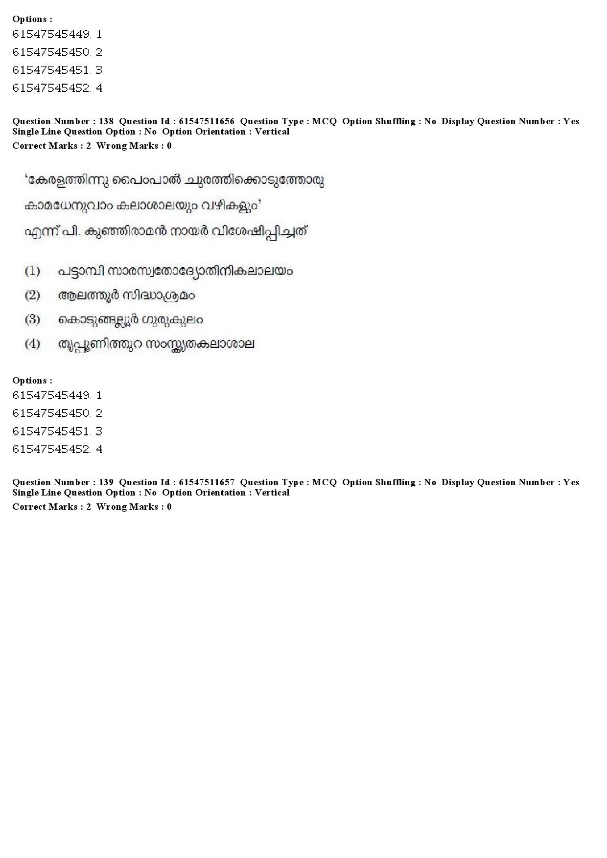 UGC NET Malayalam Question Paper December 2019 157