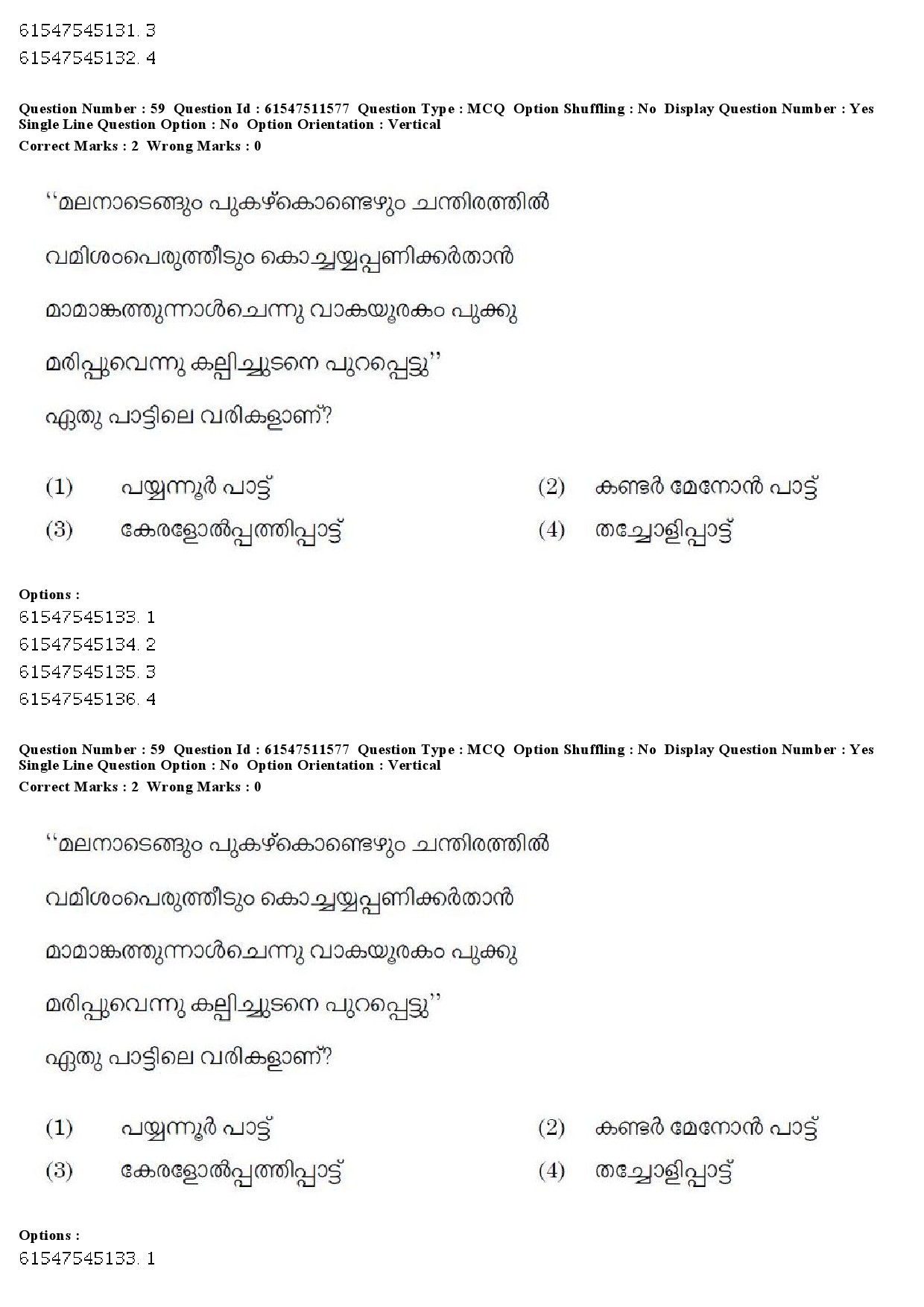 UGC NET Malayalam Question Paper December 2019 67