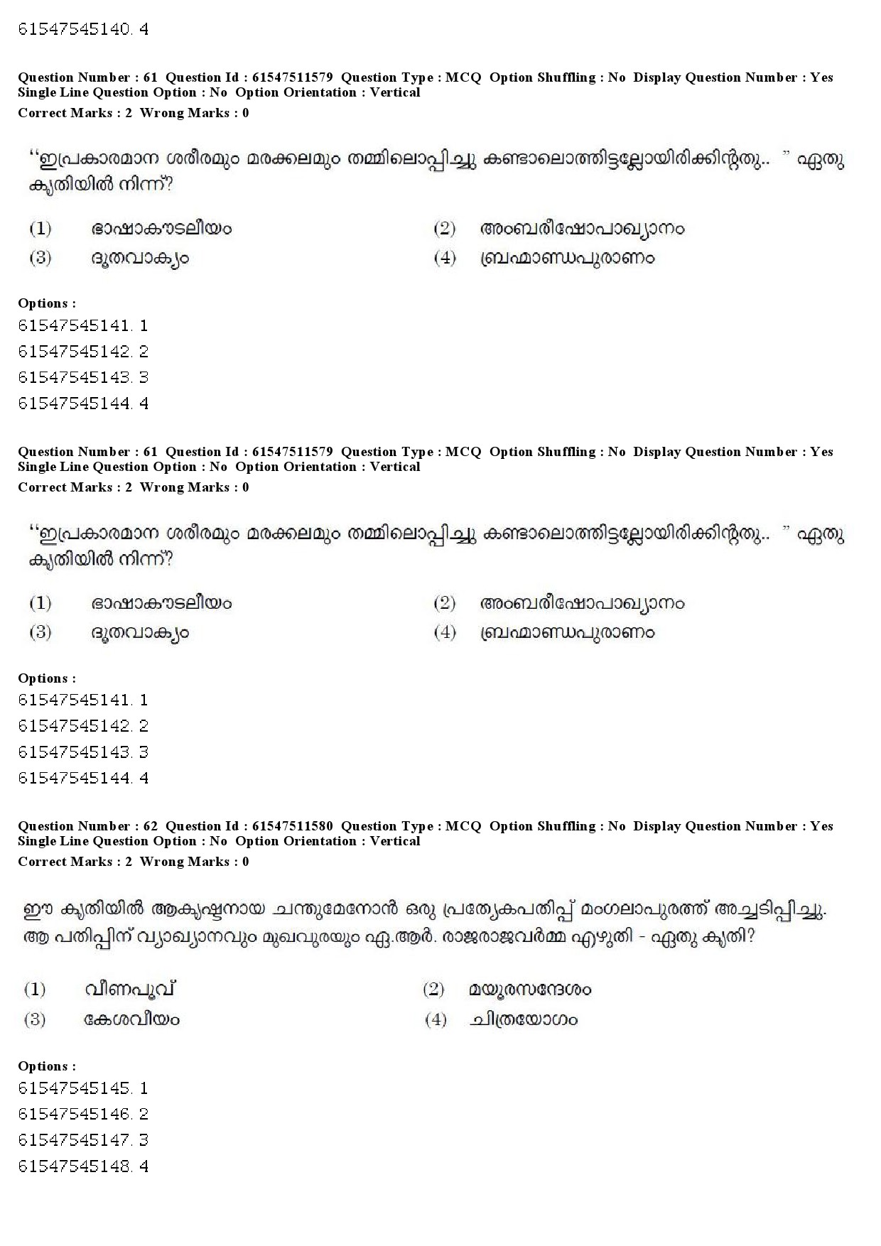 UGC NET Malayalam Question Paper December 2019 70