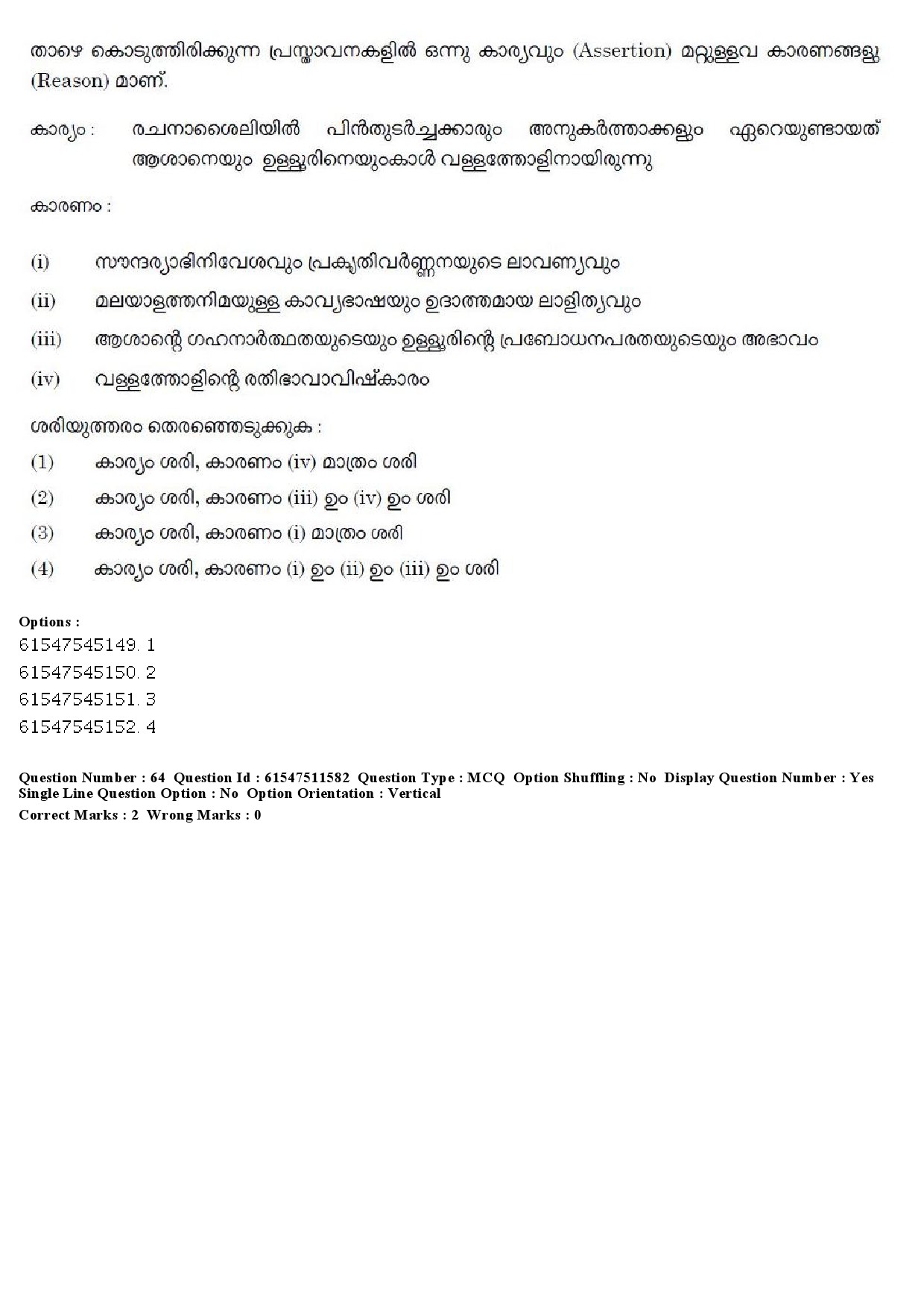 UGC NET Malayalam Question Paper December 2019 72