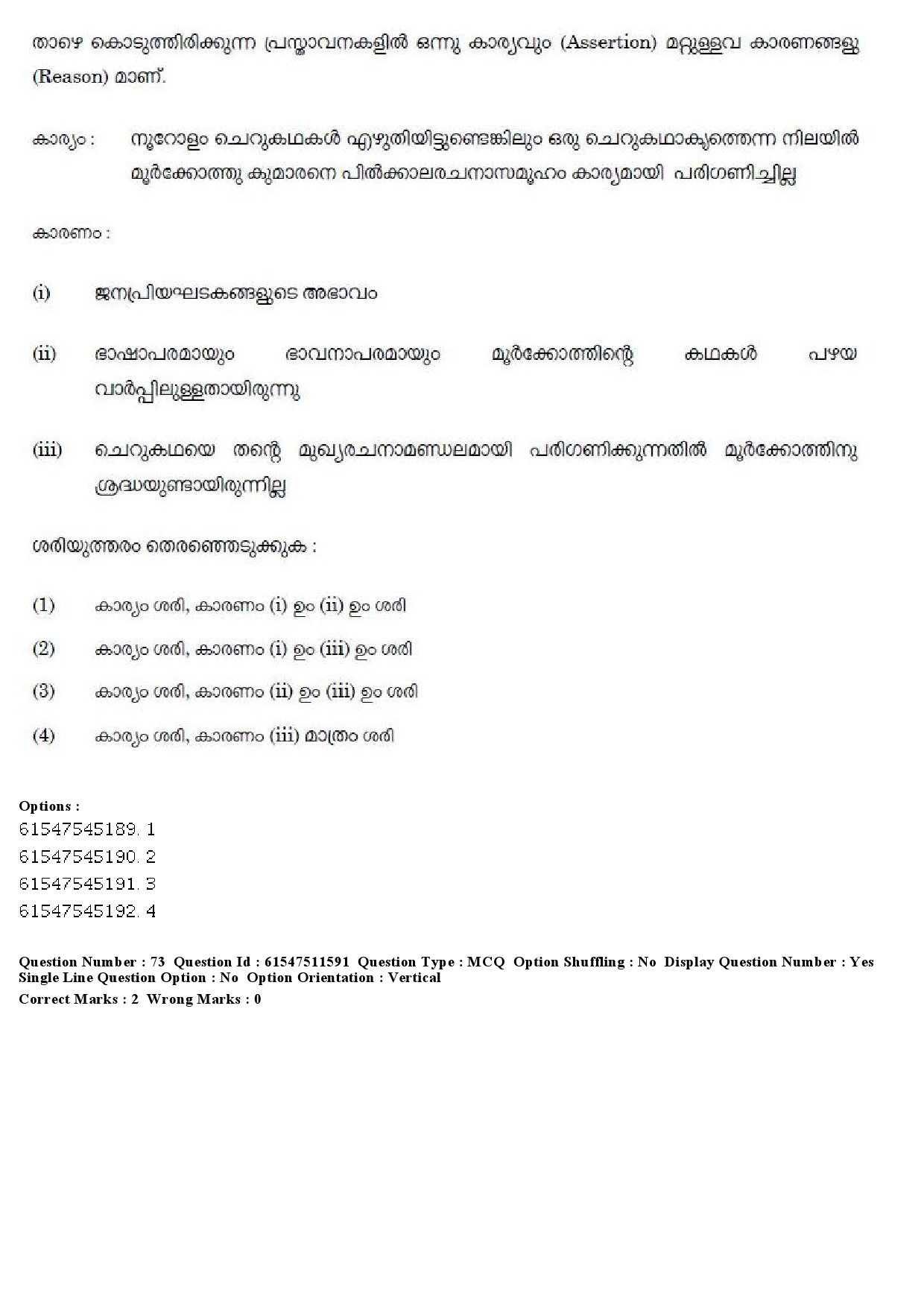 UGC NET Malayalam Question Paper December 2019 86