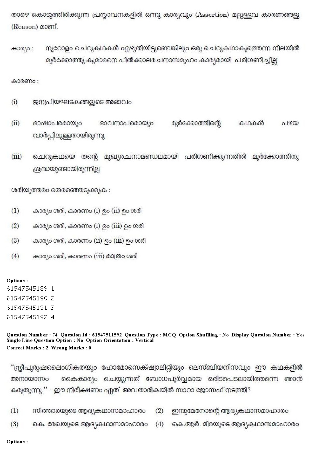 UGC NET Malayalam Question Paper December 2019 87