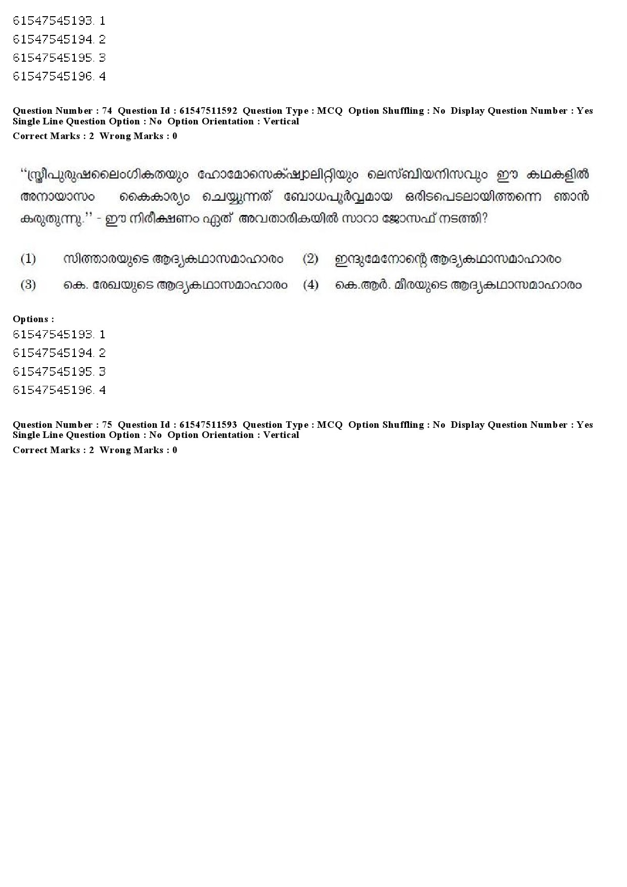 UGC NET Malayalam Question Paper December 2019 88