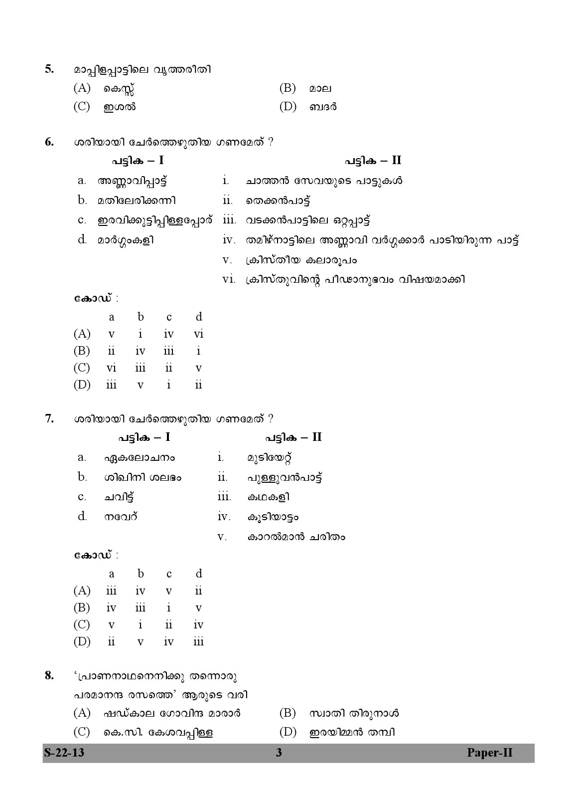 UGC NET Malayalam Question Paper II June 2013 3