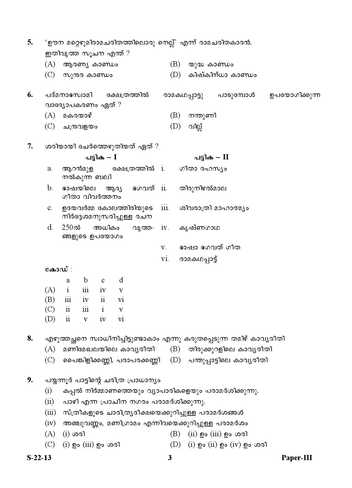 UGC NET Malayalam Question Paper III June 2013 3