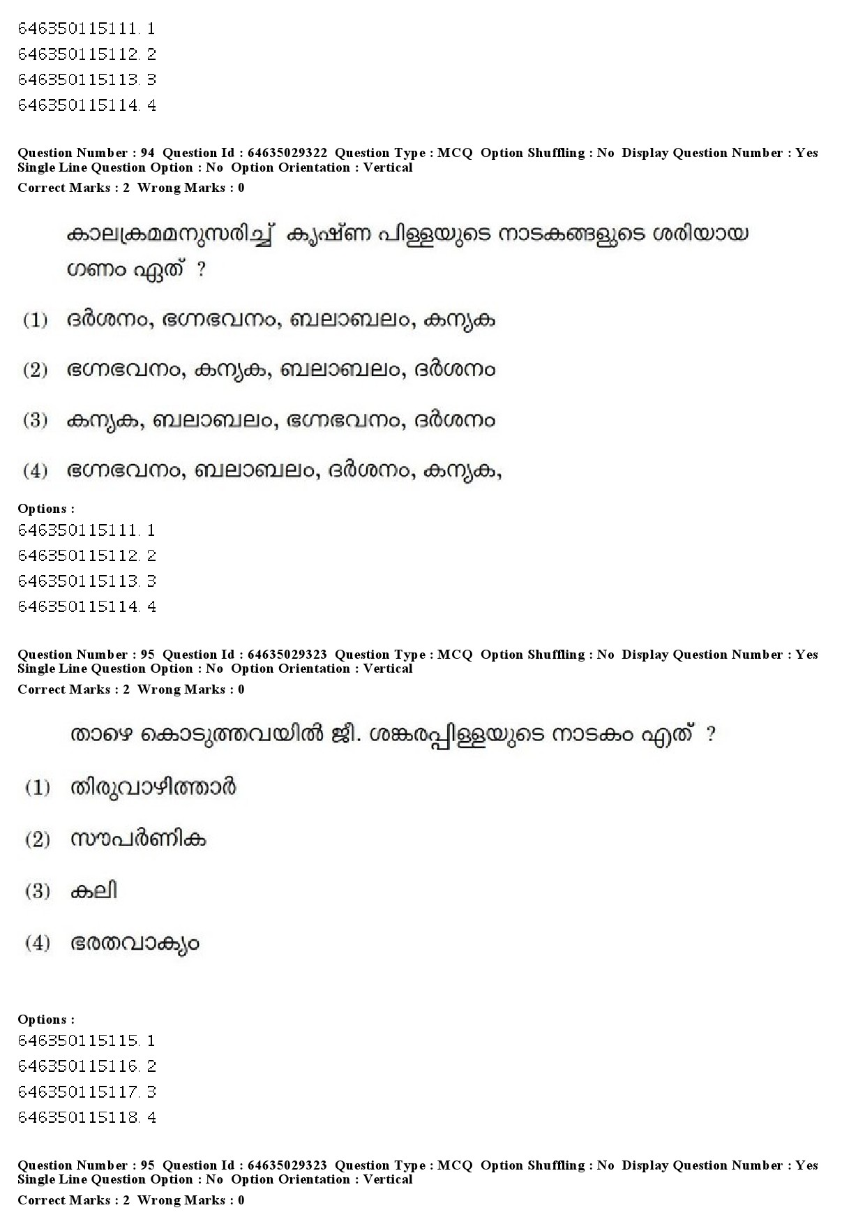 UGC NET Malayalam Question Paper June 2019 107