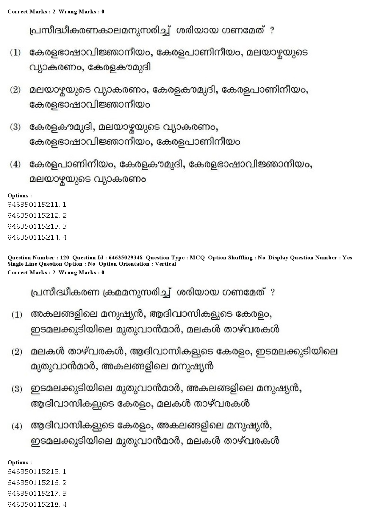 UGC NET Malayalam Question Paper June 2019 141