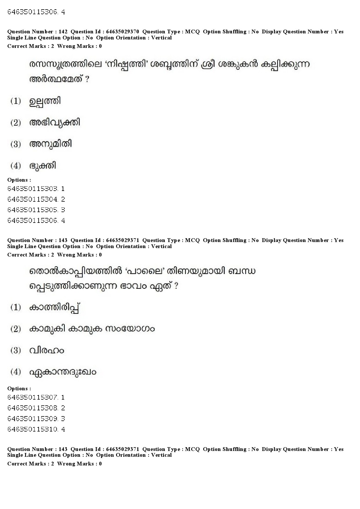 UGC NET Malayalam Question Paper June 2019 172