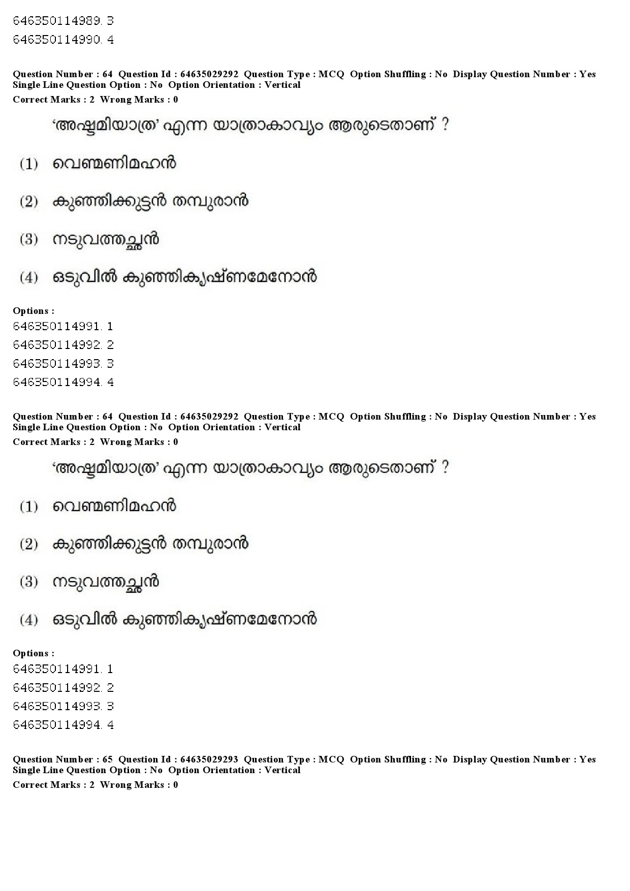 UGC NET Malayalam Question Paper June 2019 59