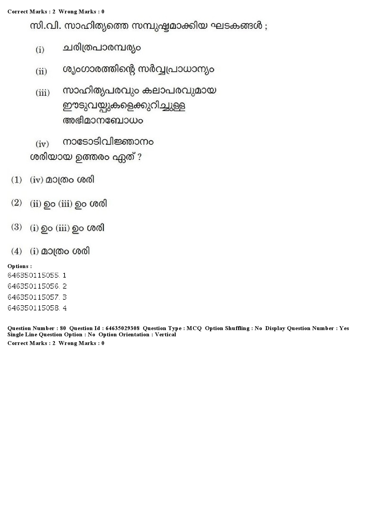 UGC NET Malayalam Question Paper June 2019 85