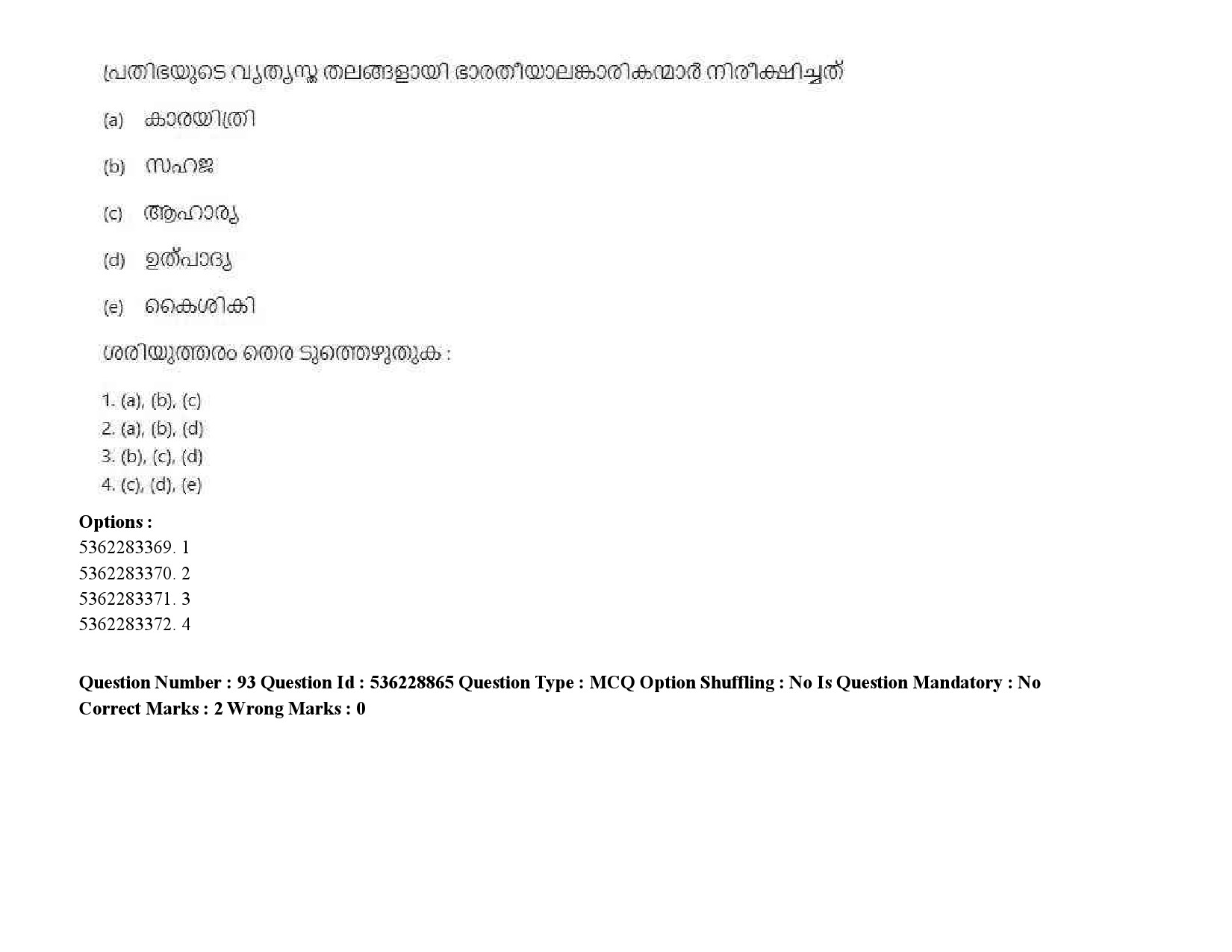 UGC NET Malayalam Question Paper September 2020 122