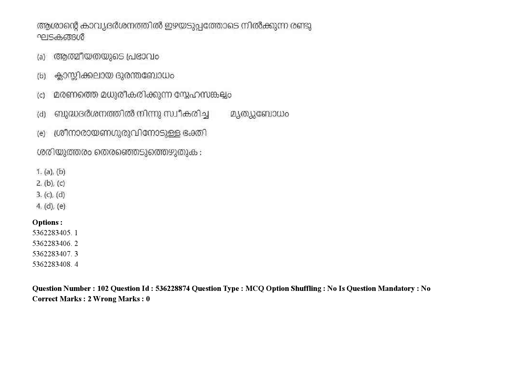 UGC NET Malayalam Question Paper September 2020 140