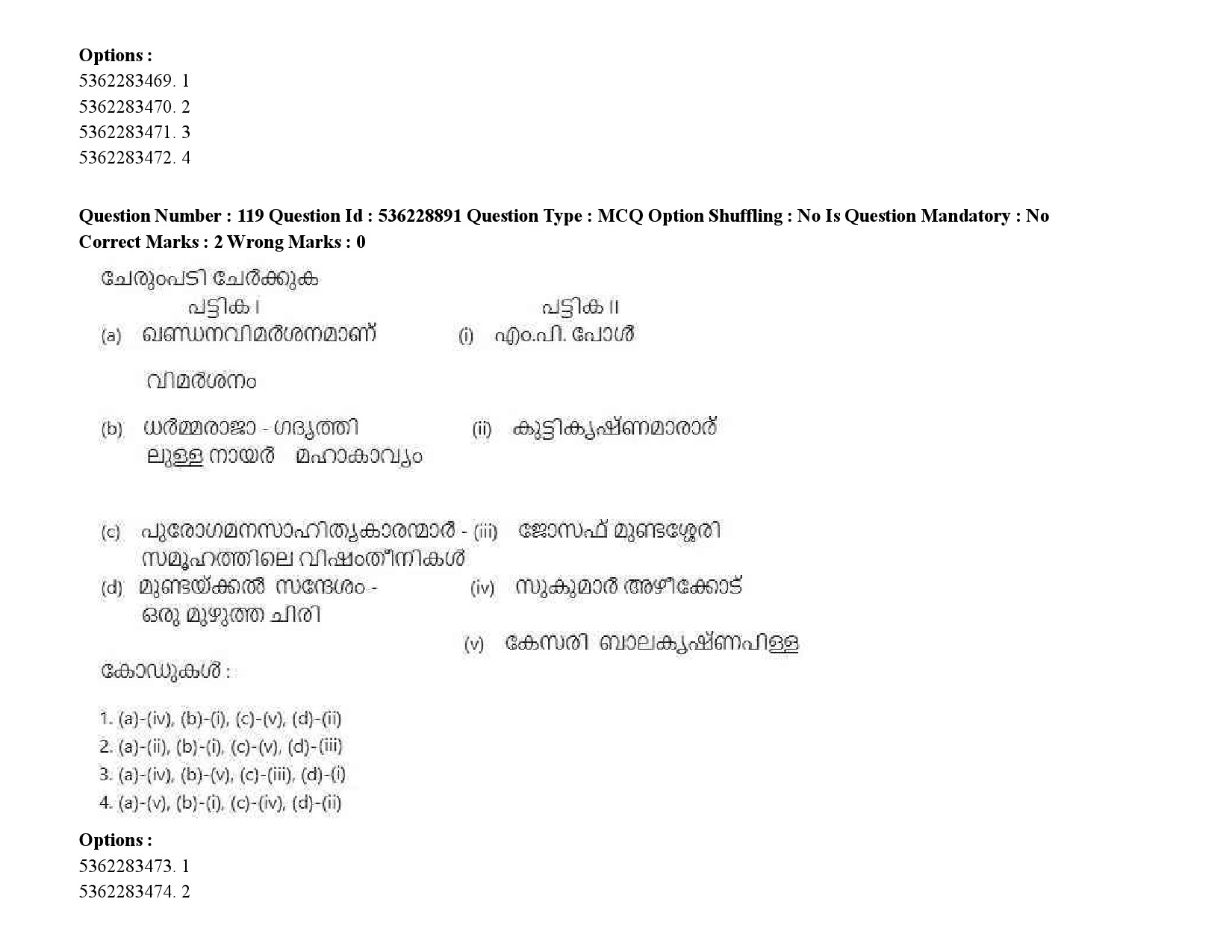 UGC NET Malayalam Question Paper September 2020 176