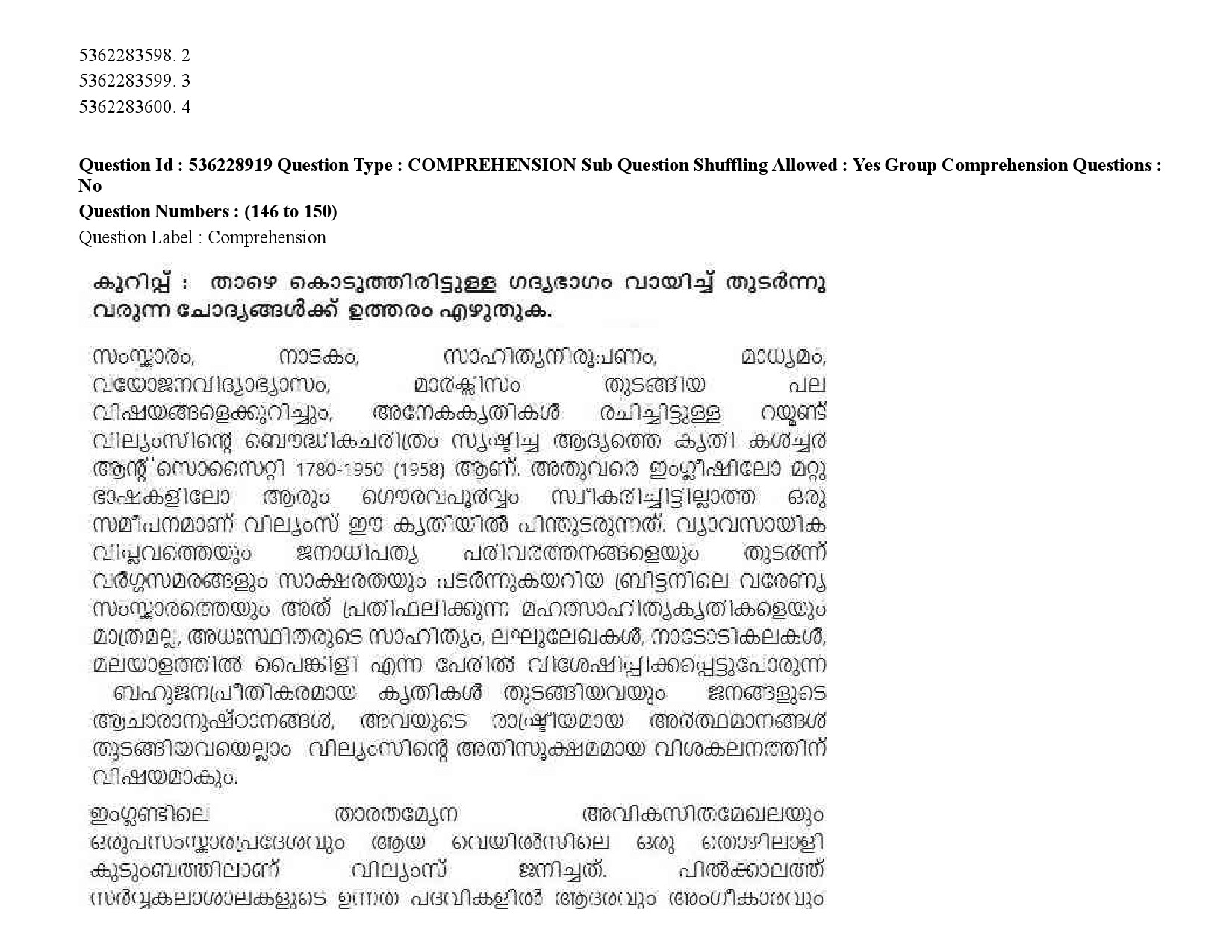 UGC NET Malayalam Question Paper September 2020 230