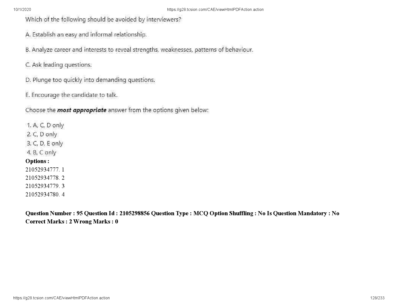 UGC NET Management Question Paper September 2020 128