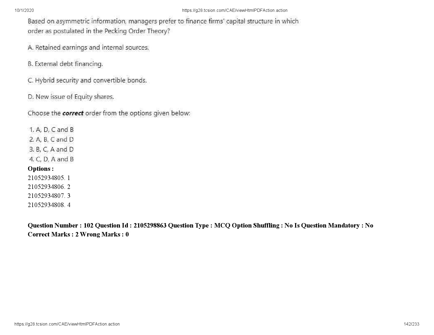 UGC NET Management Question Paper September 2020 142