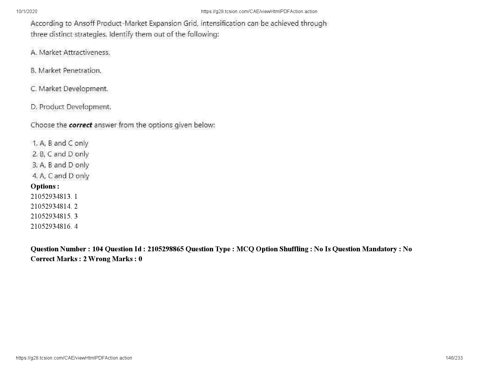 UGC NET Management Question Paper September 2020 146