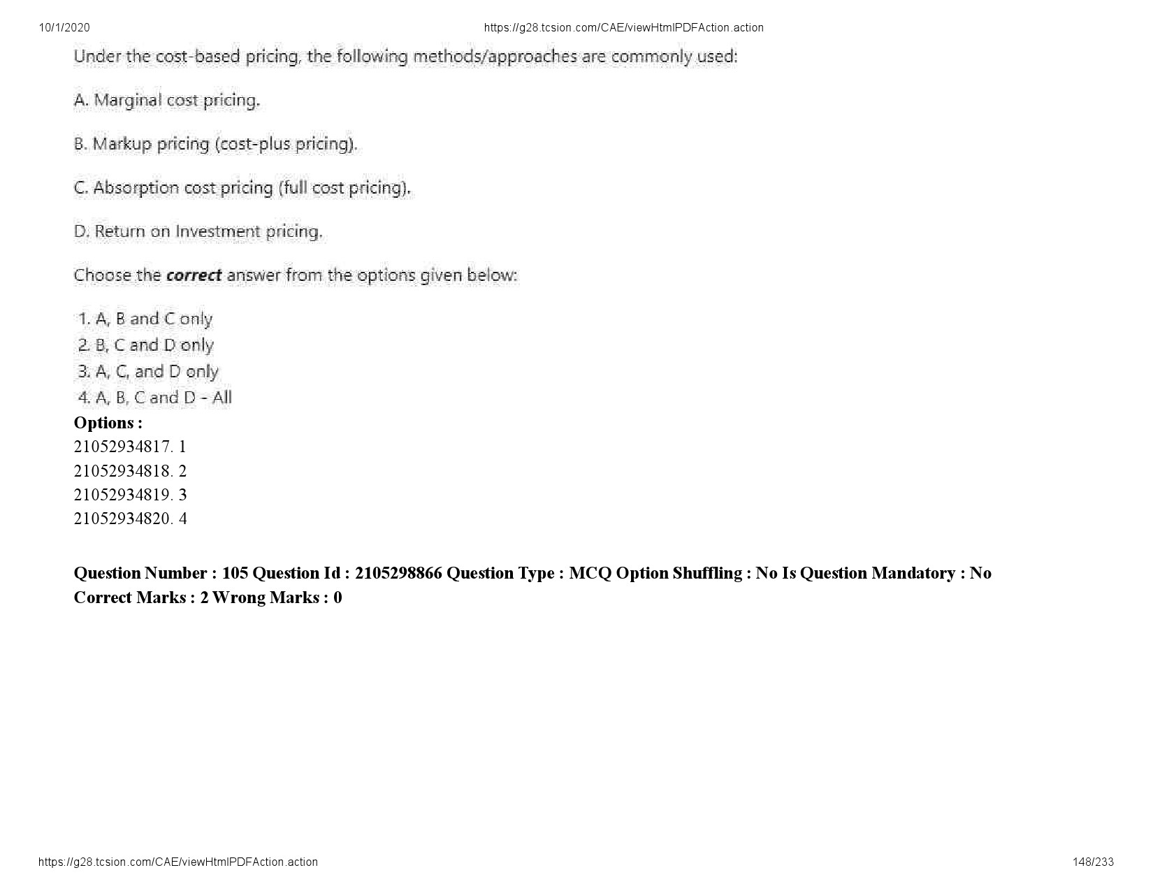 UGC NET Management Question Paper September 2020 148