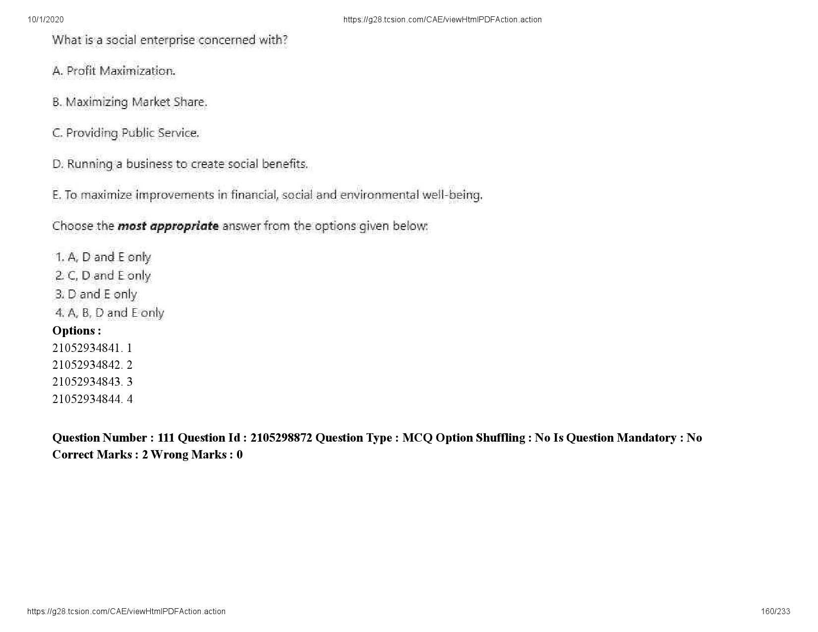 UGC NET Management Question Paper September 2020 160