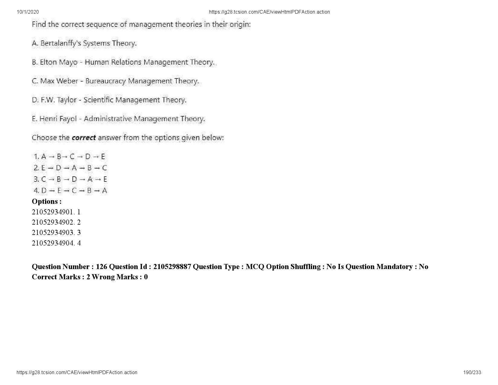 UGC NET Management Question Paper September 2020 190