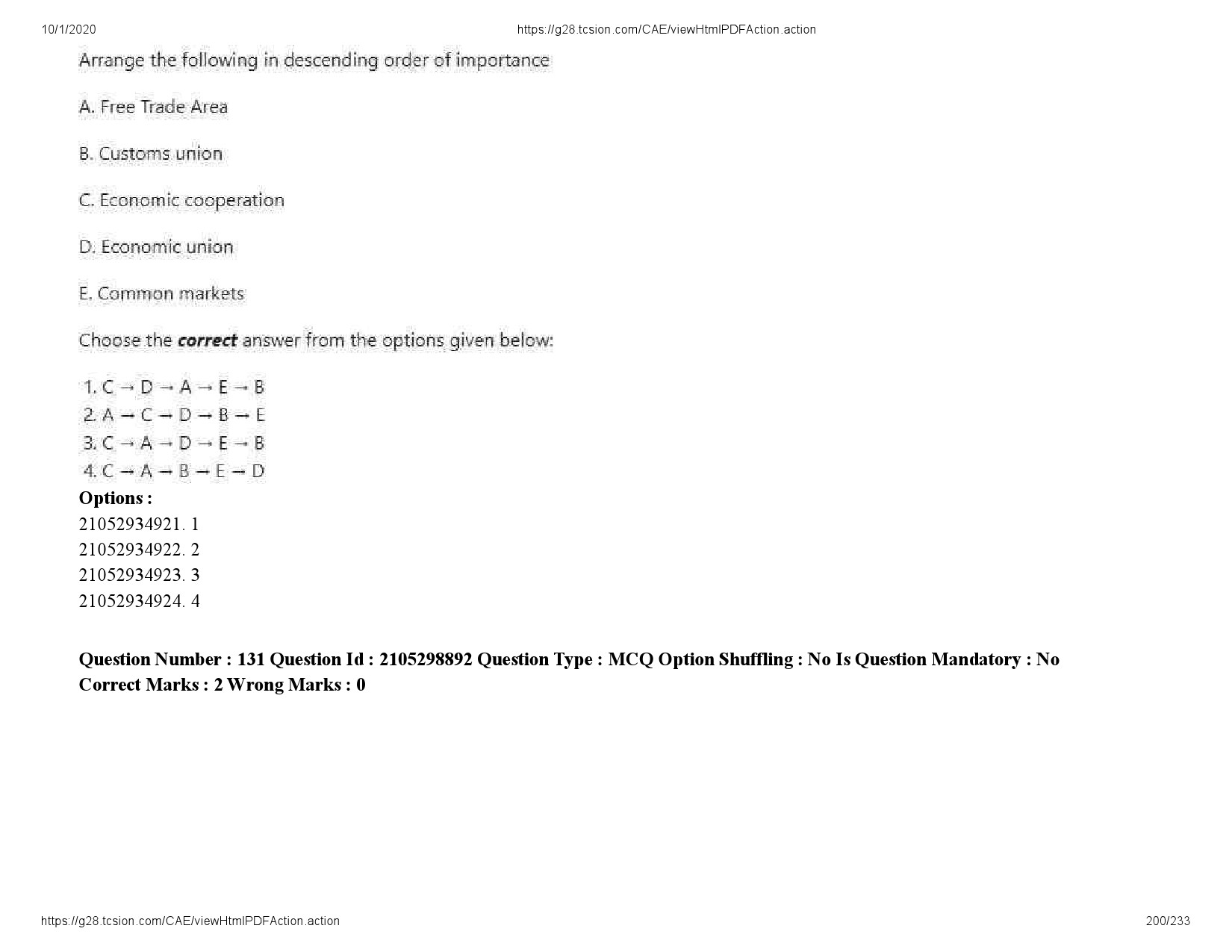 UGC NET Management Question Paper September 2020 200