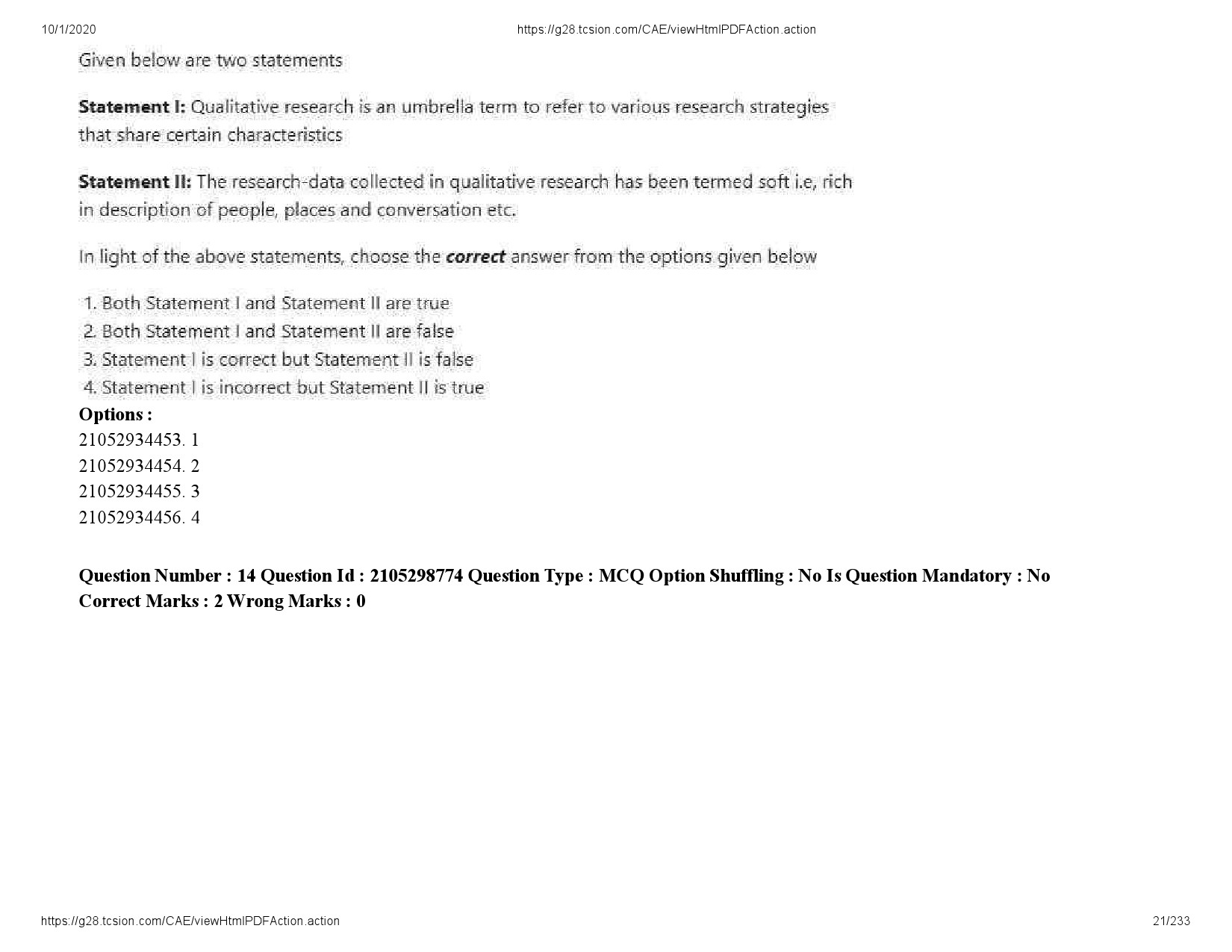 UGC NET Management Question Paper September 2020 21