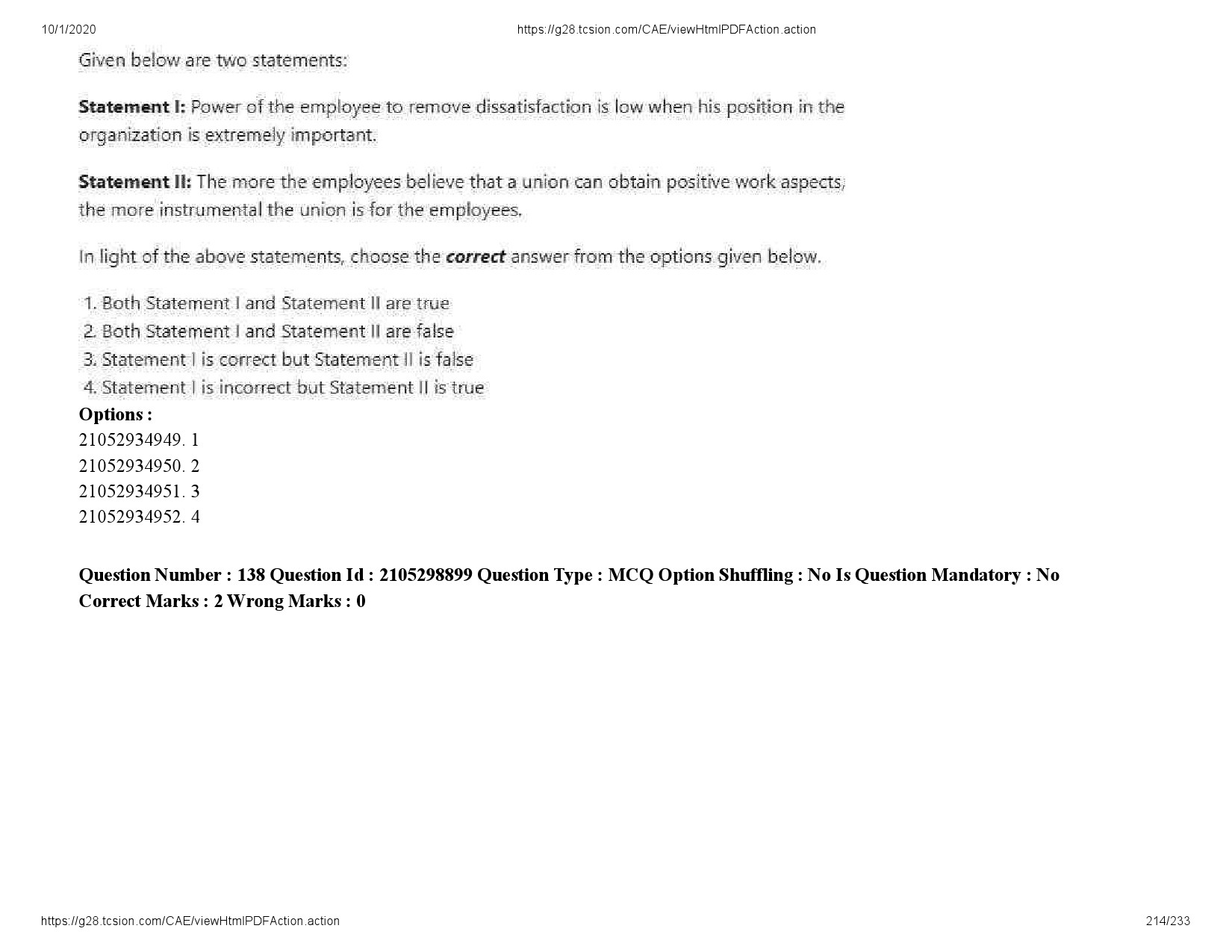 UGC NET Management Question Paper September 2020 214