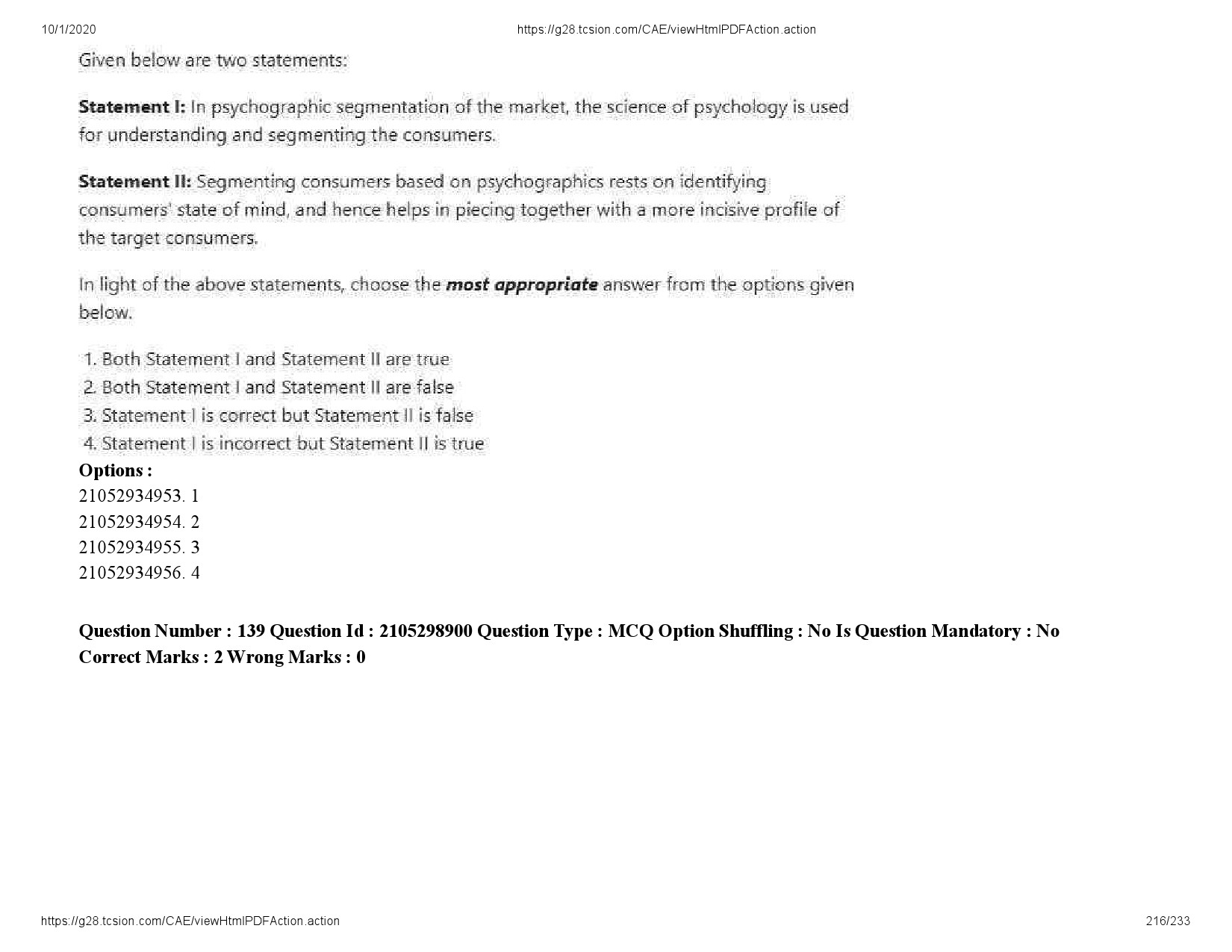 UGC NET Management Question Paper September 2020 216