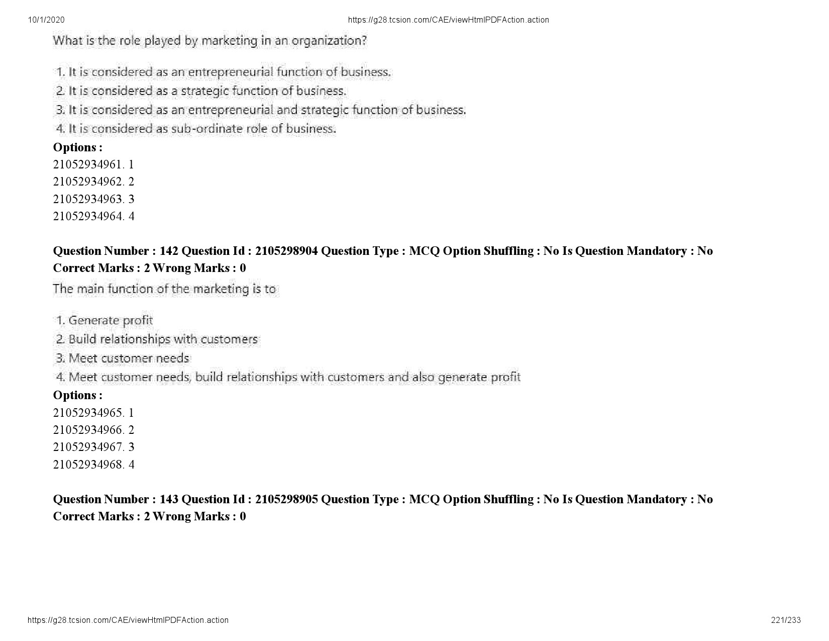 UGC NET Management Question Paper September 2020 221