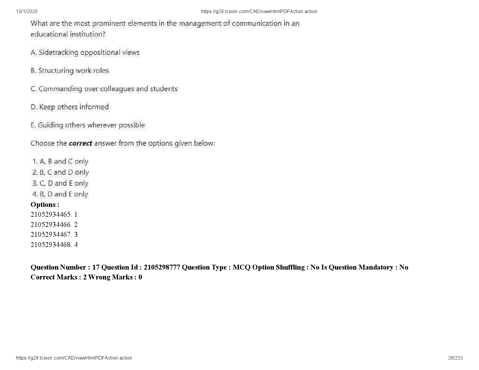 UGC NET Management Question Paper September 2020 26