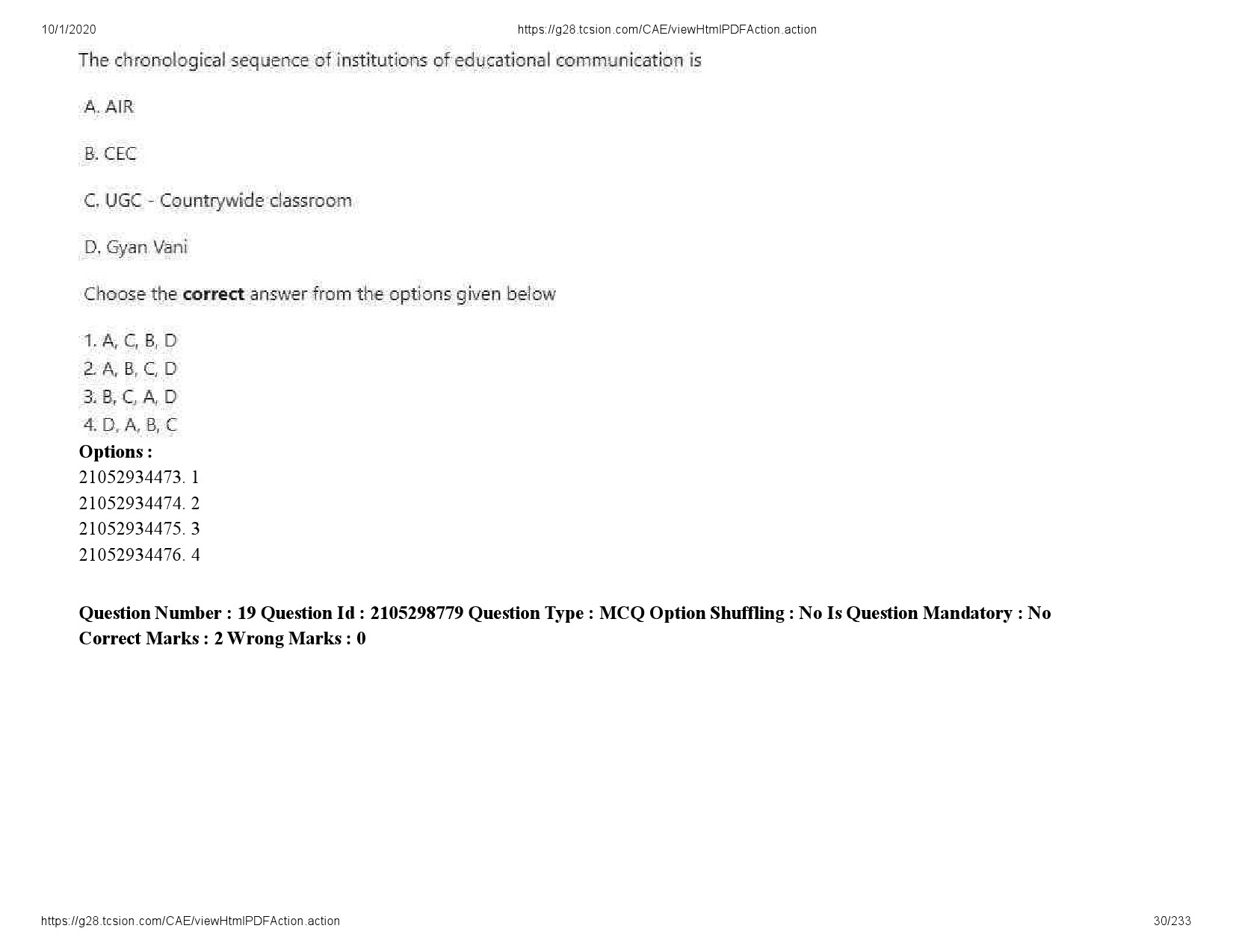 UGC NET Management Question Paper September 2020 30