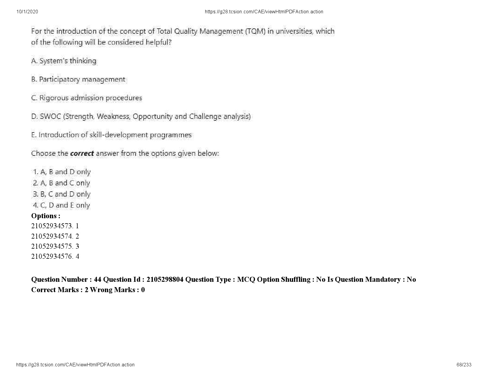 UGC NET Management Question Paper September 2020 68