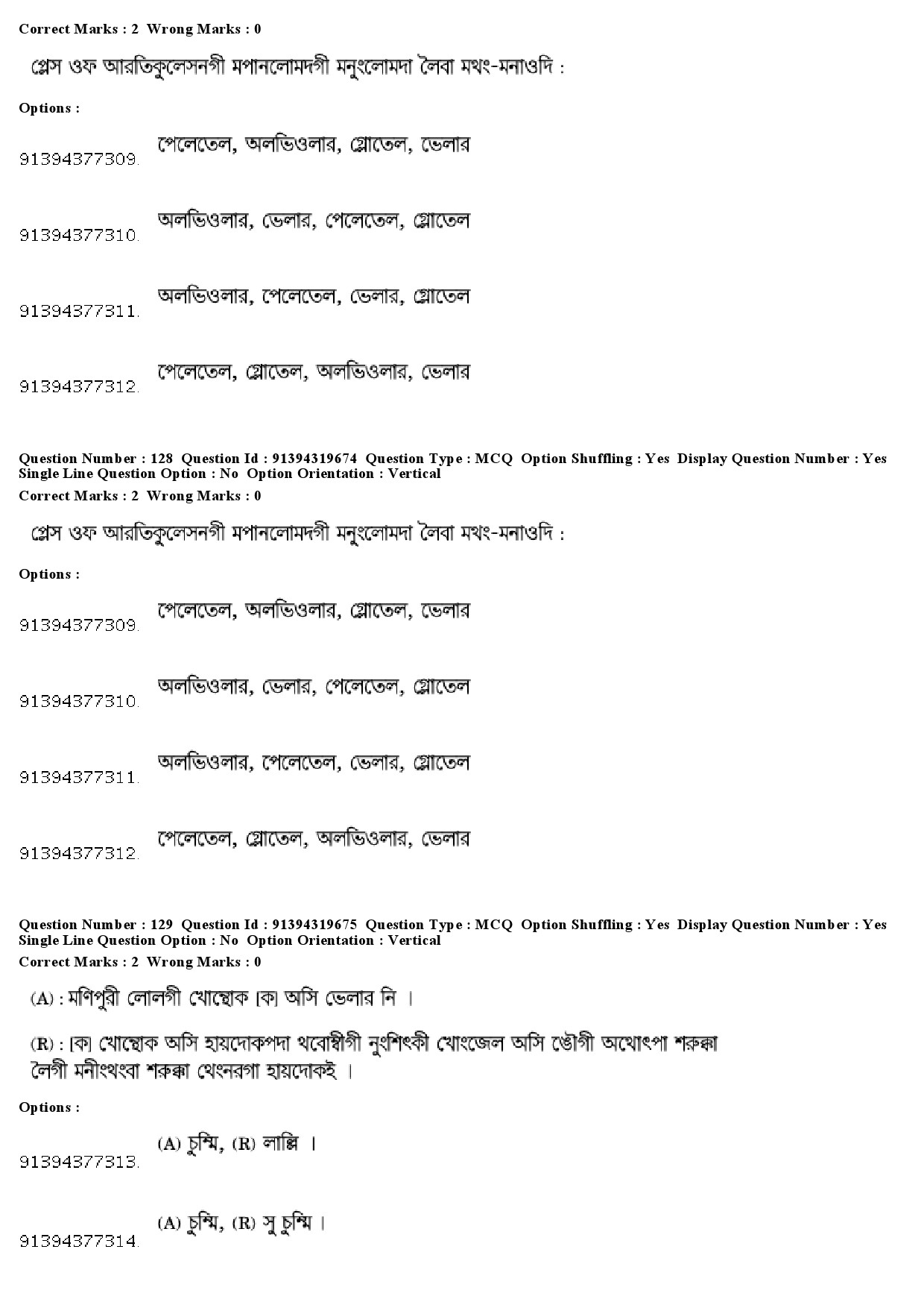 UGC NET Manipuri Question Paper December 2018 113