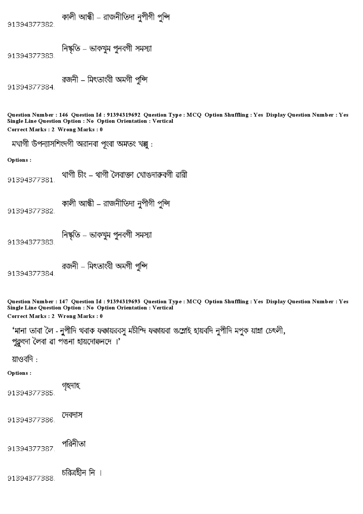 UGC NET Manipuri Question Paper December 2018 129