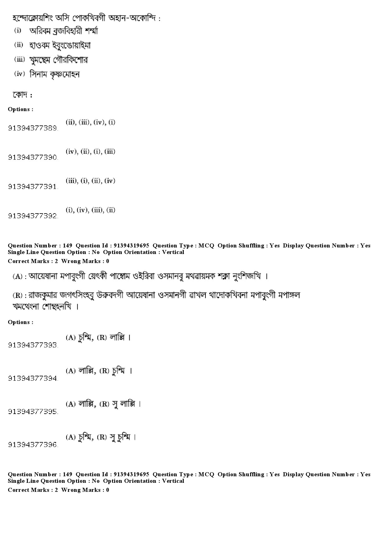 UGC NET Manipuri Question Paper December 2018 131