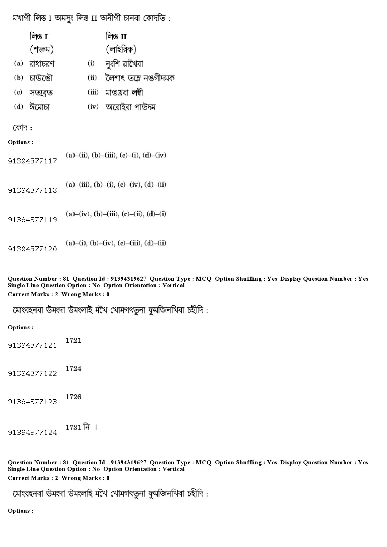 UGC NET Manipuri Question Paper December 2018 71