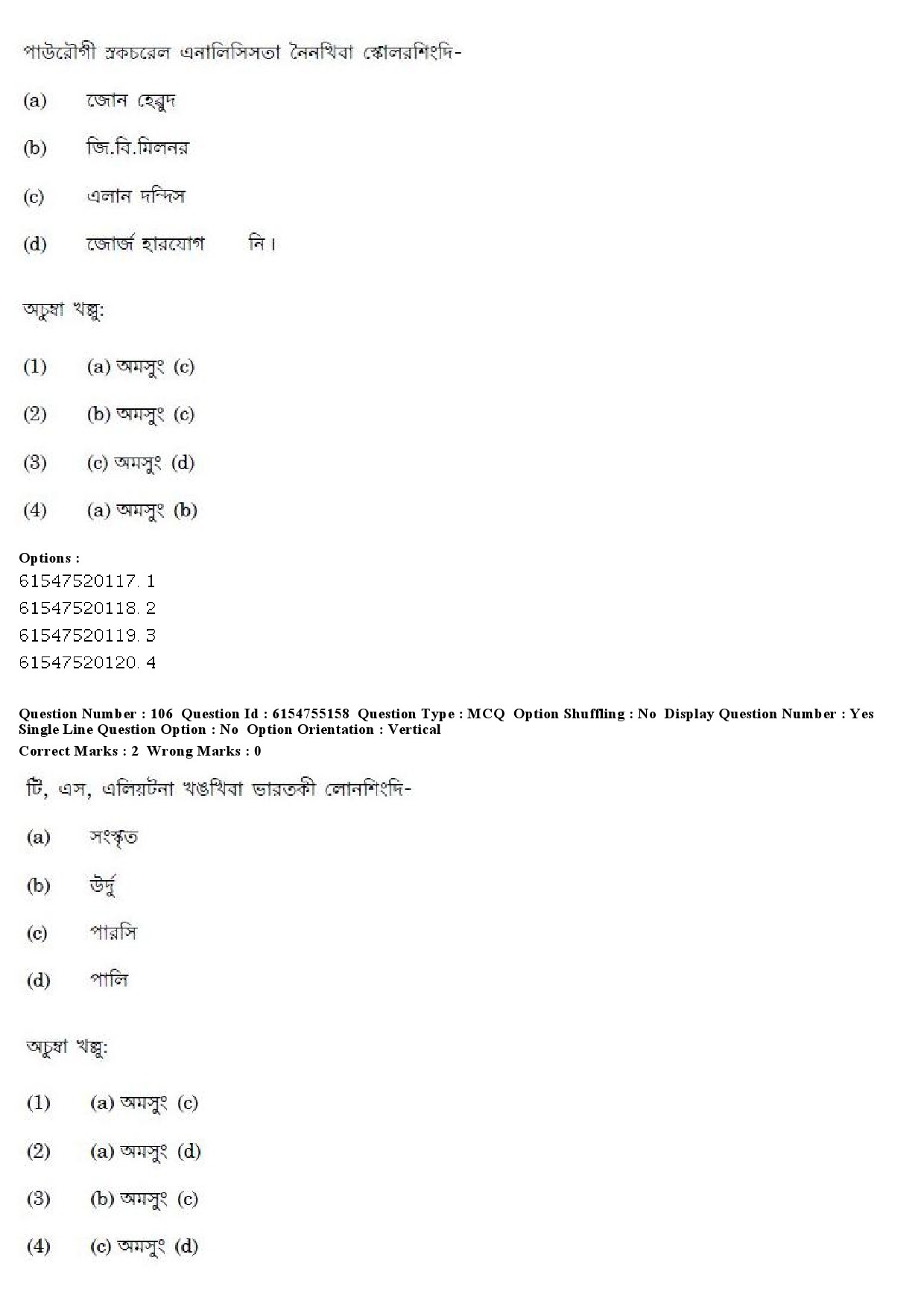 UGC NET Manipuri Question Paper December 2019 100