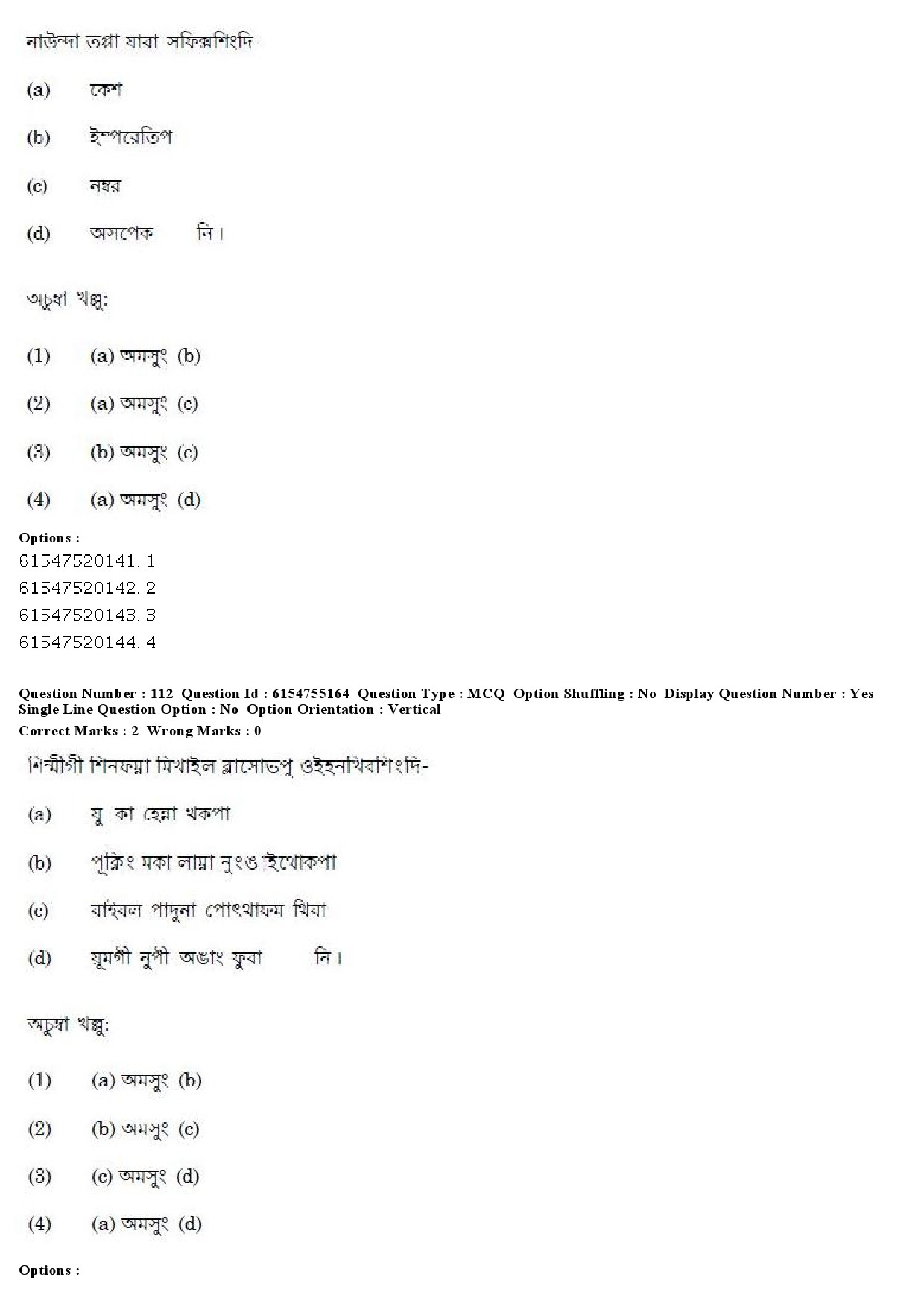 UGC NET Manipuri Question Paper December 2019 108